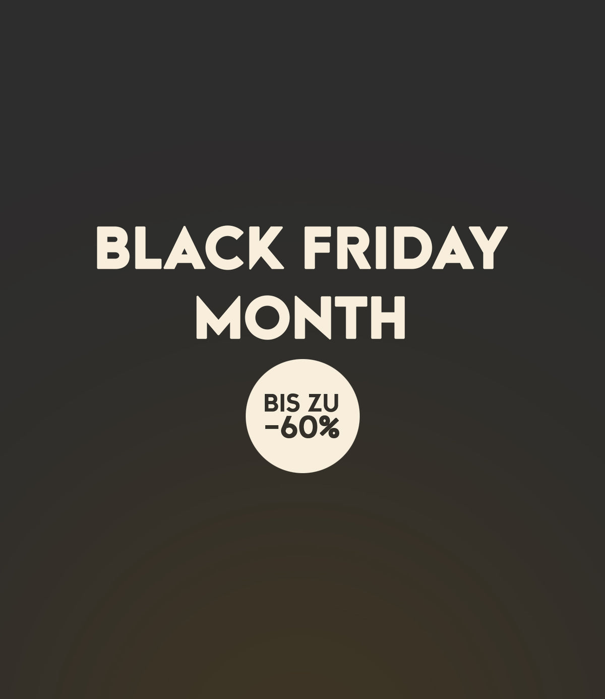 Schriftzug BLACK FRIDAY MONTH - Bis zu -60% auf dunklem Hintergrund