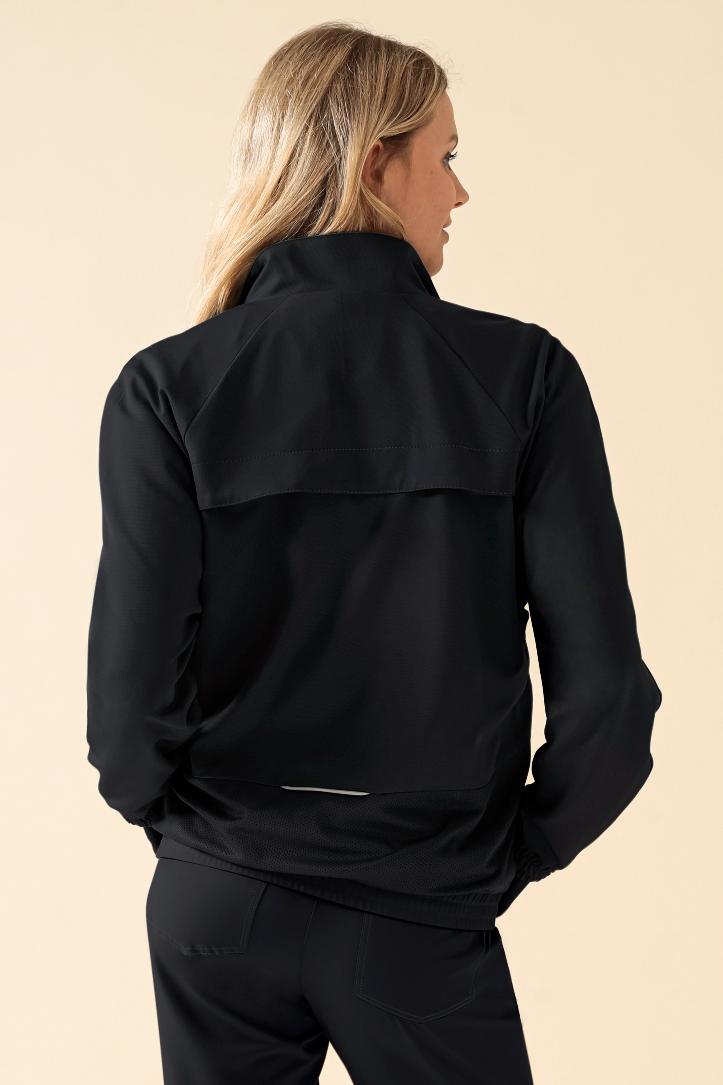 KAERE Blousonjacke Damen - mit elastischen Bündchen schwarz, Rückansicht 