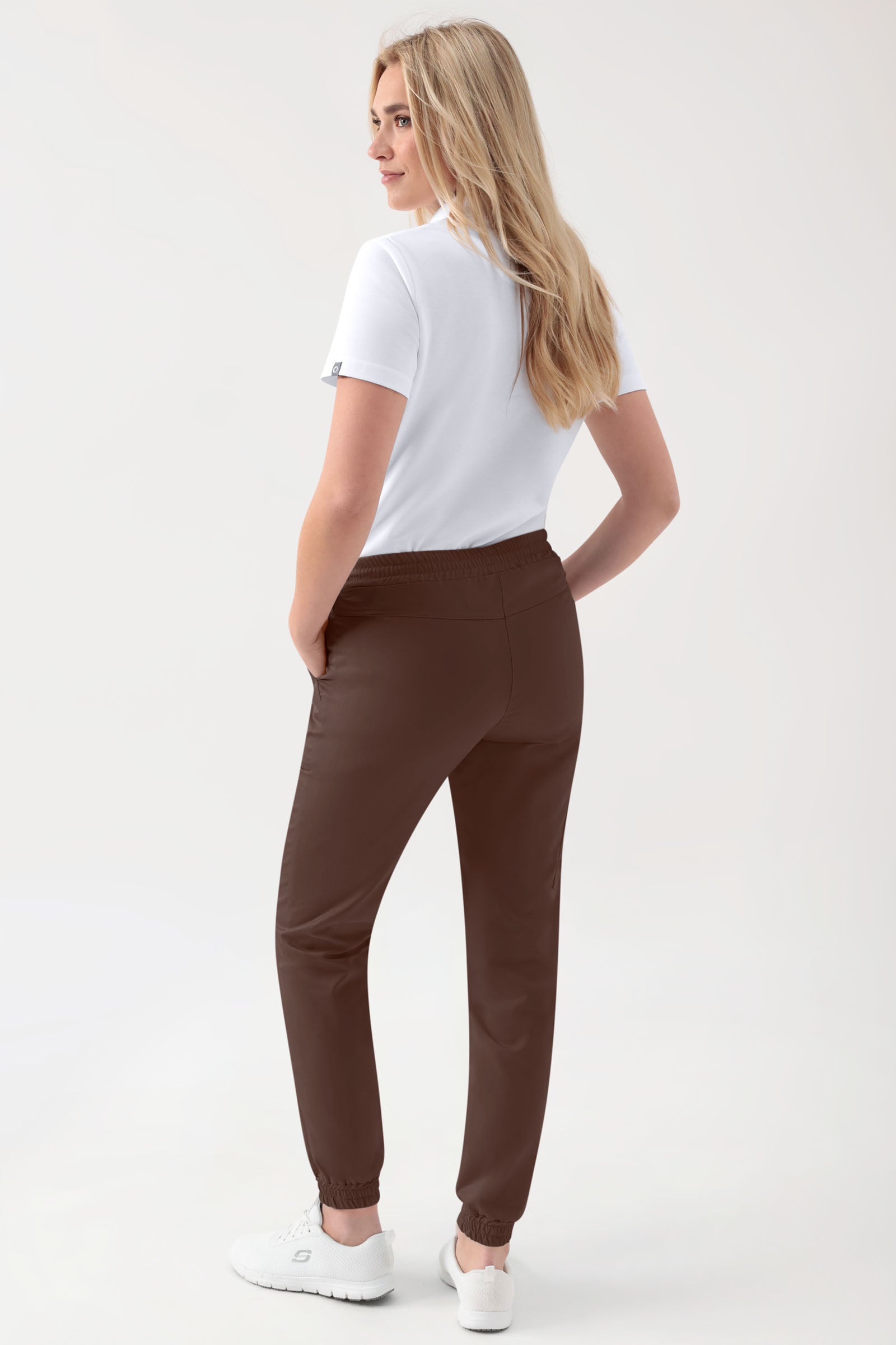 GREEN Stretch Hose Damen - Jogpants Style coffee, Rückansicht 