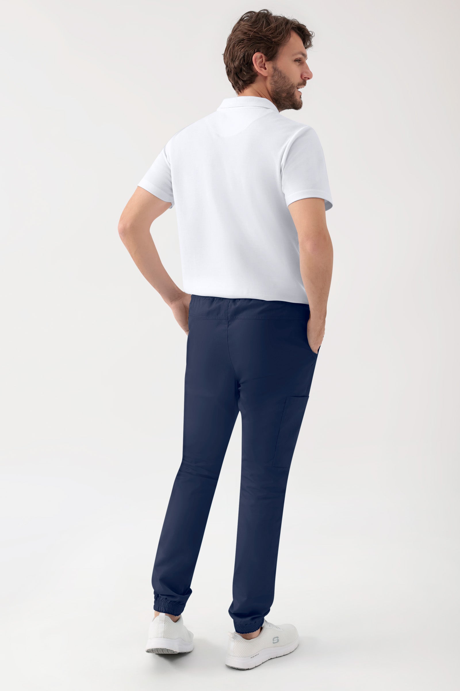 GREEN Stretch Hose Herren - Jogpants Style navy, Rückansicht 