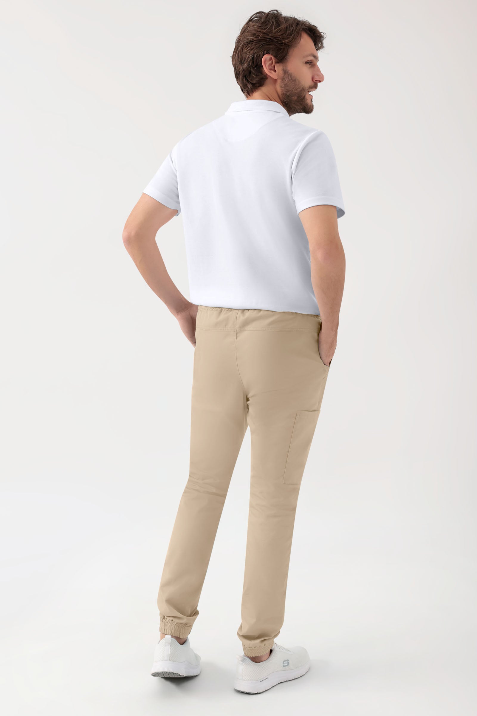 GREEN Stretch Hose Herren - Jogpants Style sand, Rückansicht 