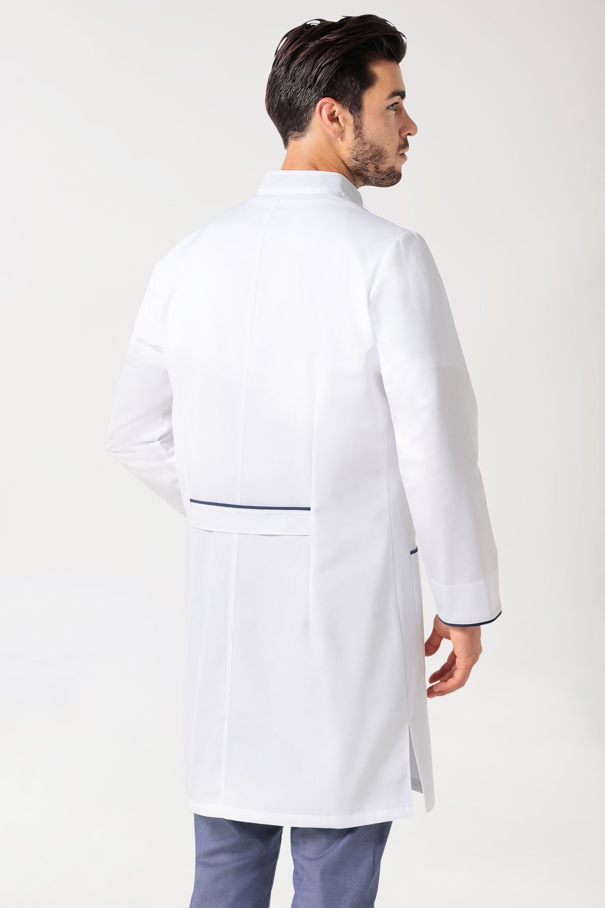 Kurzmantel Herren - Stehkragen weiß/navy