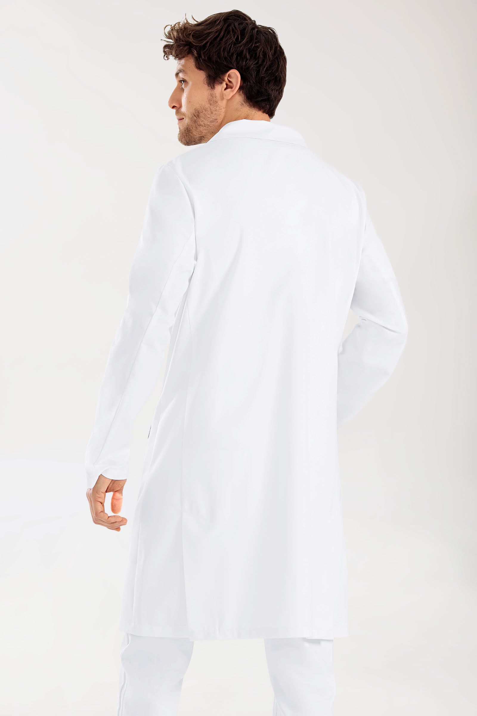 Mantel Herren - Reverskragen - Druckknopfleiste weiß