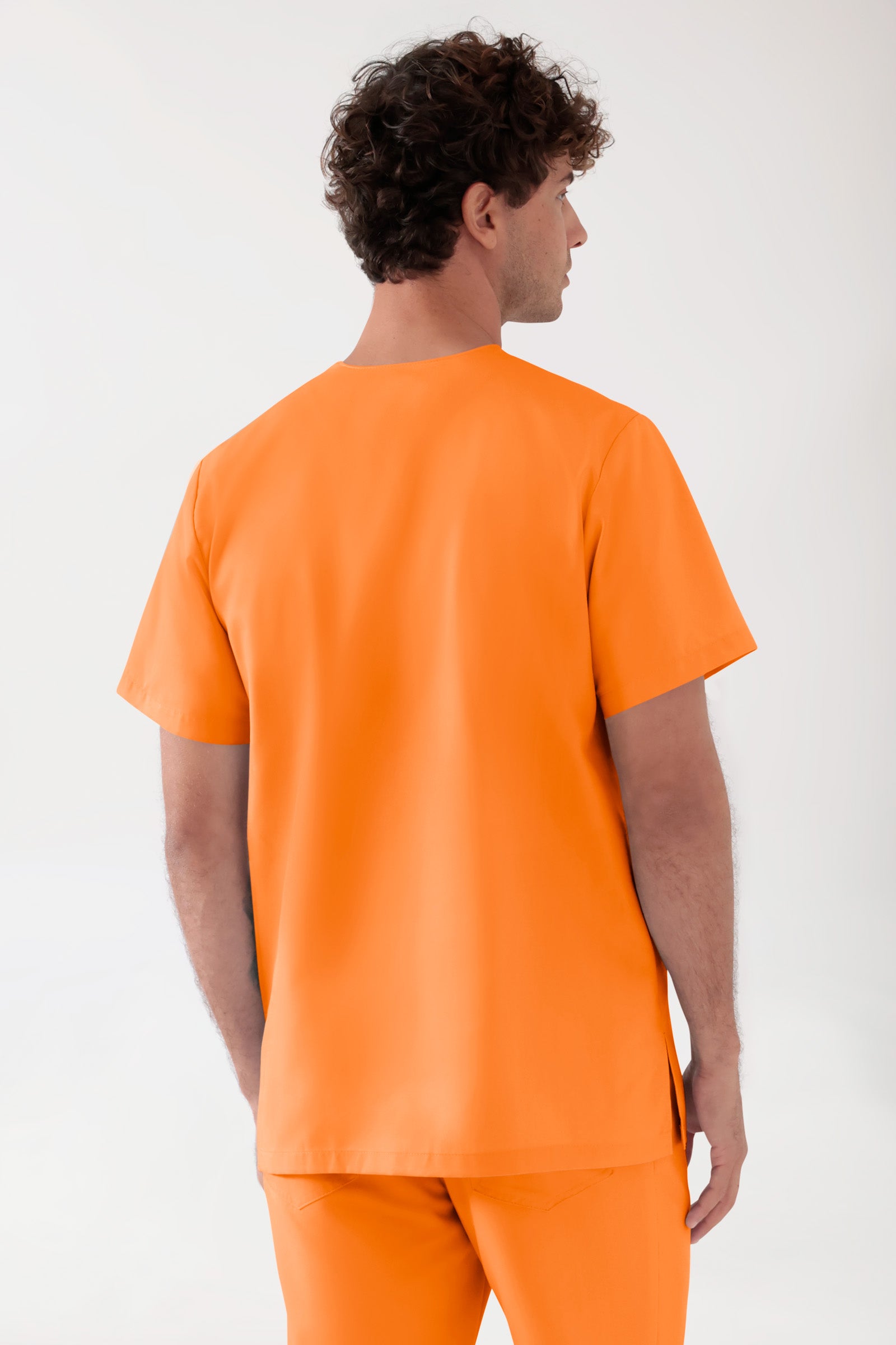 TENCEL™ Schlupfkasack Herren - V-Ausschnitt brillant orange