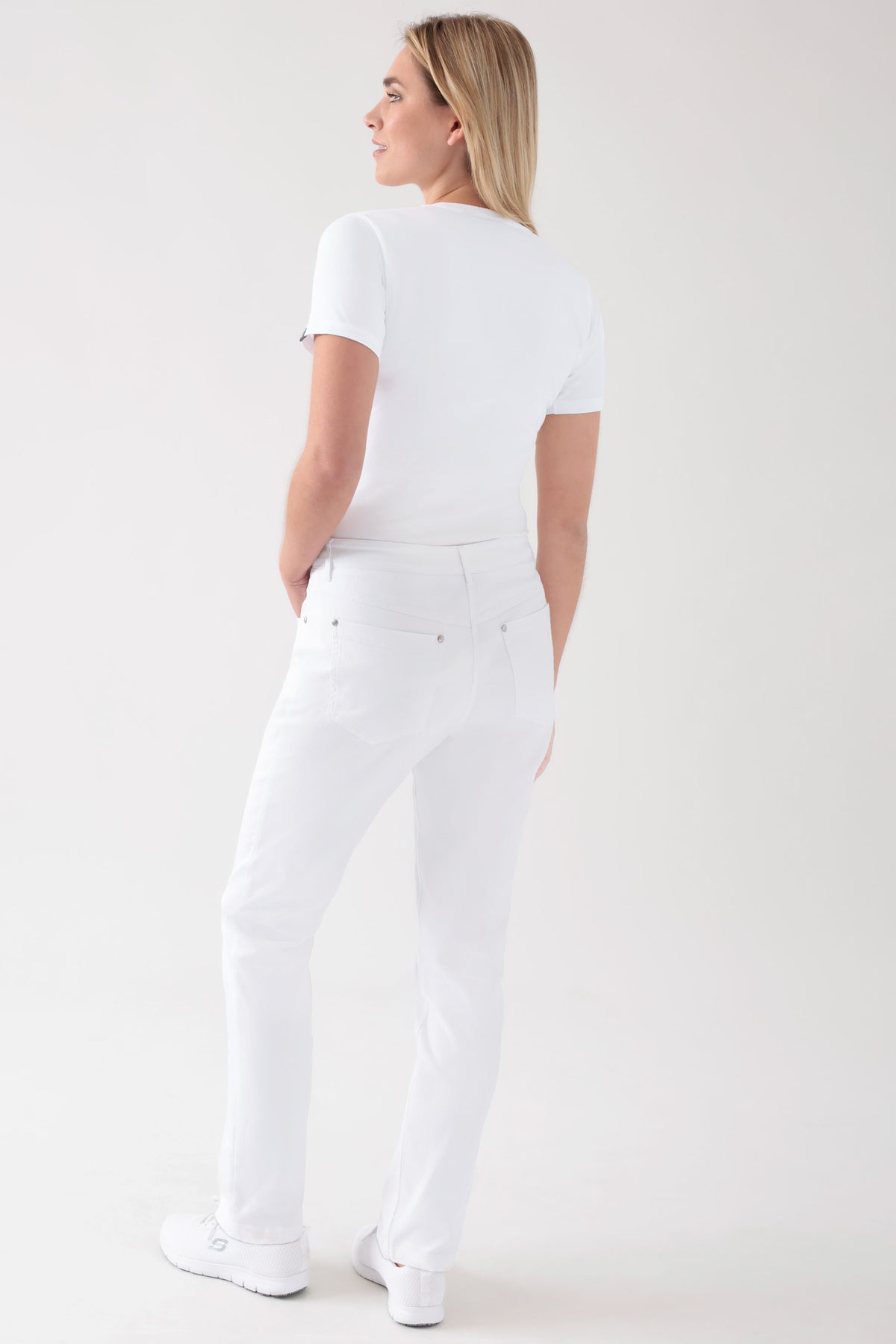5-Pocket Hose Damen - Jeanslook weiß