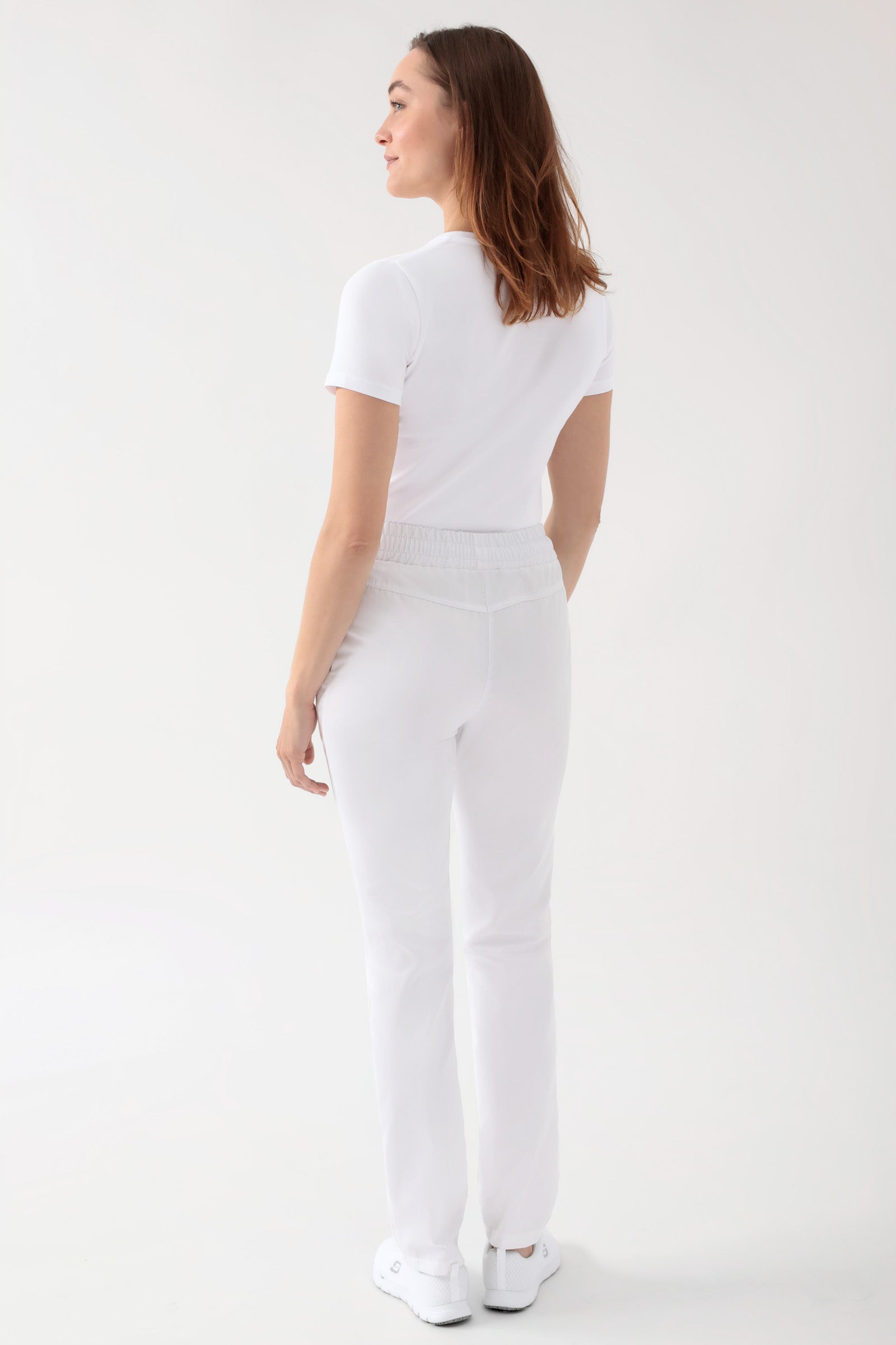 CORE Hose Unisex - hoher Bund weiß, Rückansicht 