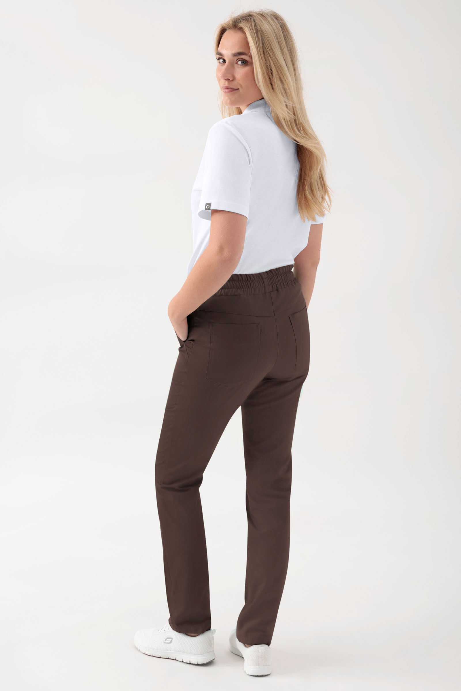 GREEN Stretch Hose Unisex - Rundumgummibund coffee