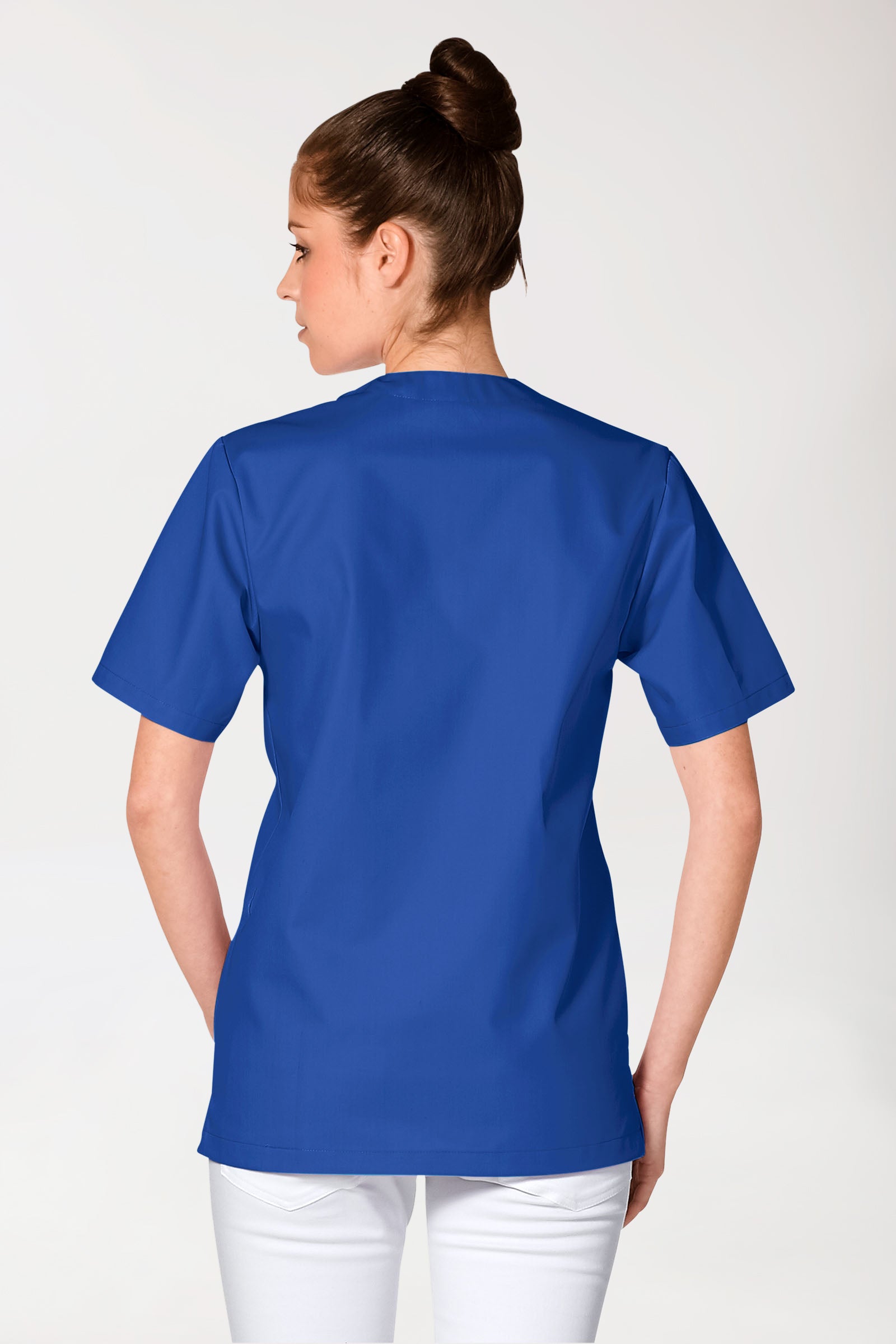 JUST STRONG Schlupfkasack Unisex - V-Ausschnitt königsblau, Rückansicht 