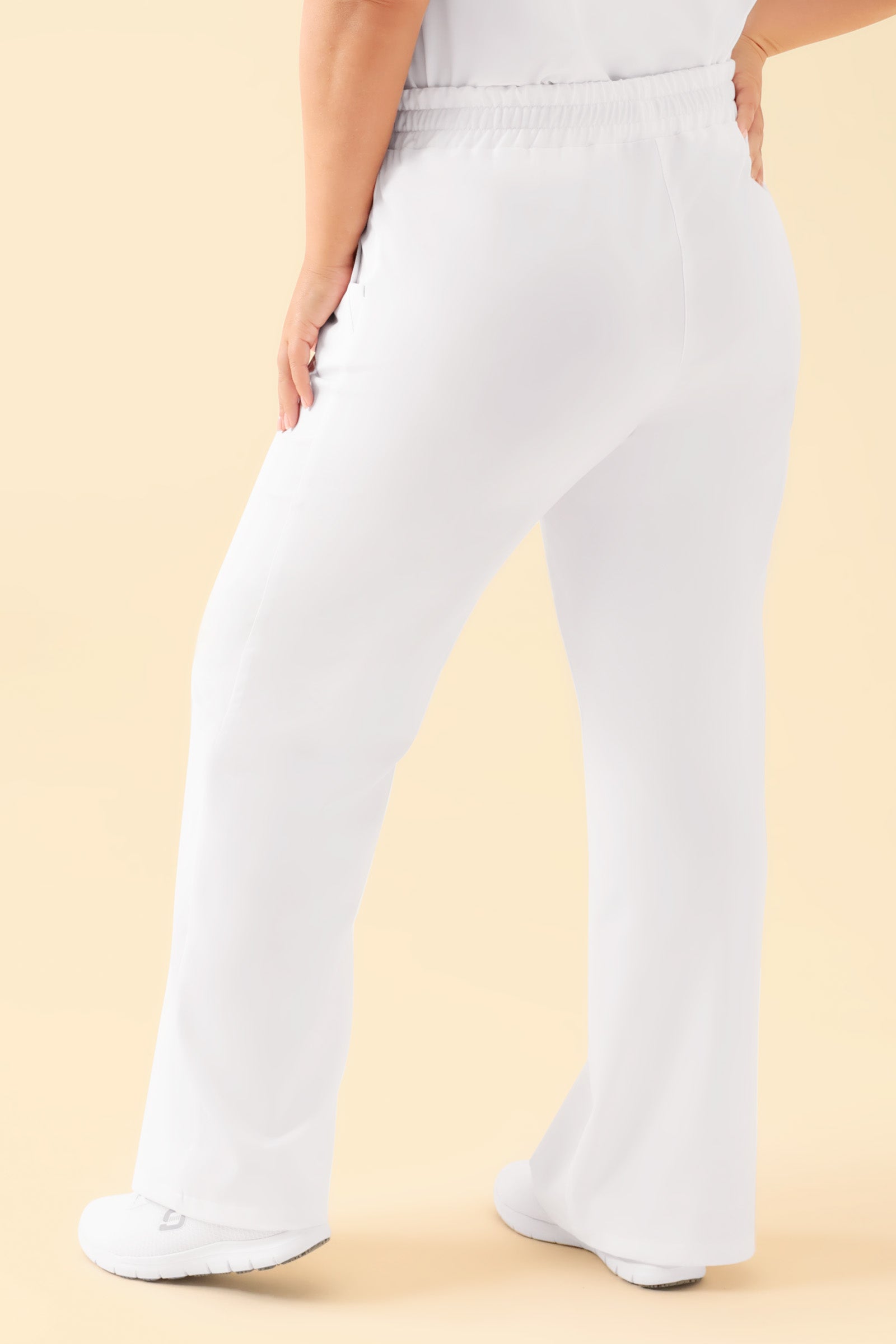 KAERE Hose Damen - weites Bein weiß, Rückansicht 