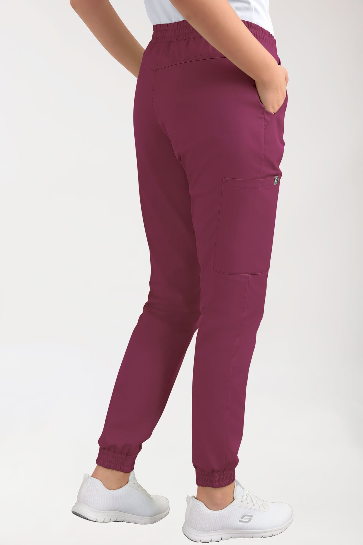 CORE Cargohose Damen - Jogpants Style berry, Rückansicht 
