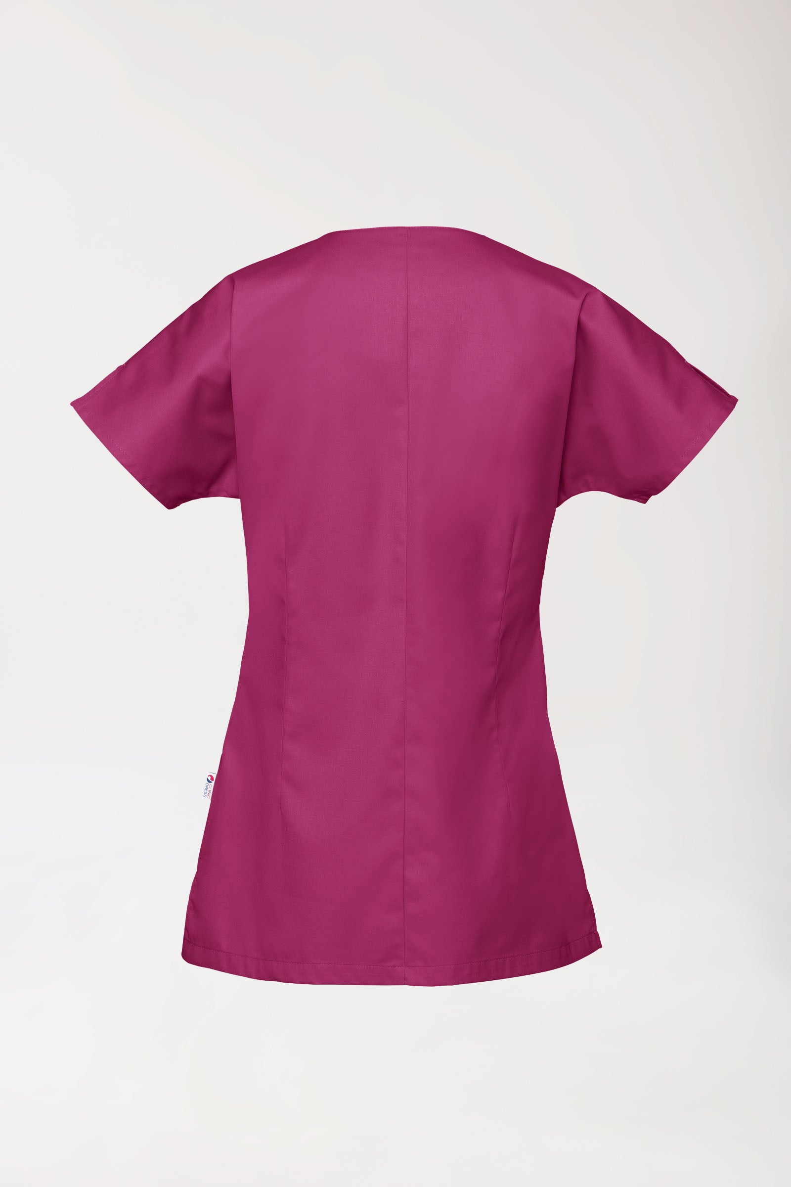 Beauty Kasack Damen - asymmetrische Druckknopfleiste berry