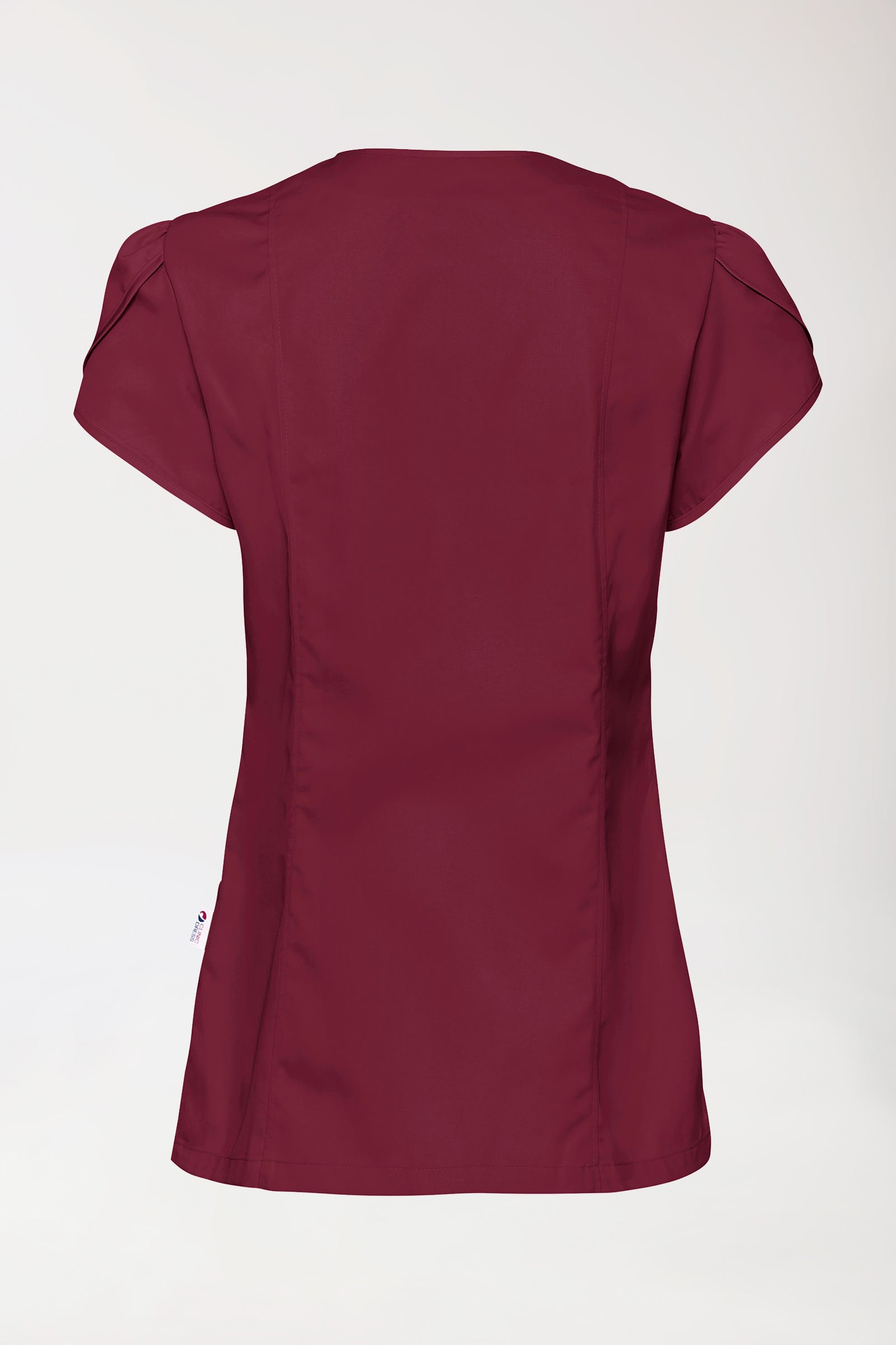 Beauty Kasack Damen - mit Puffärmel bordeaux