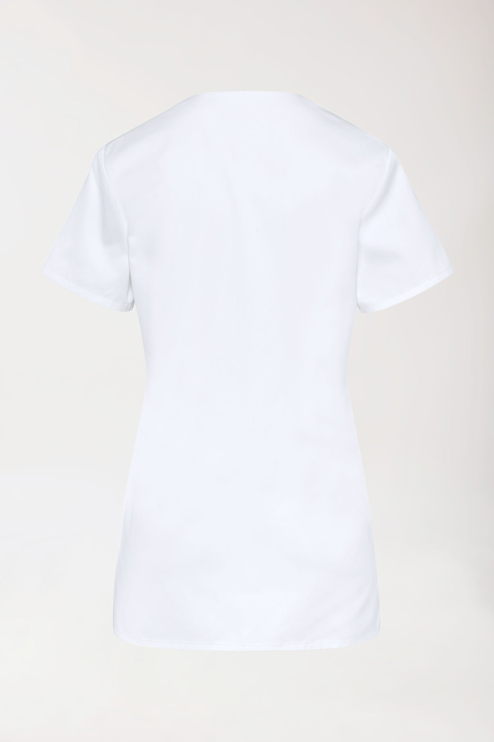 Beauty Kasack Damen - V-Ausschnitt - Druckknopfleiste weiß