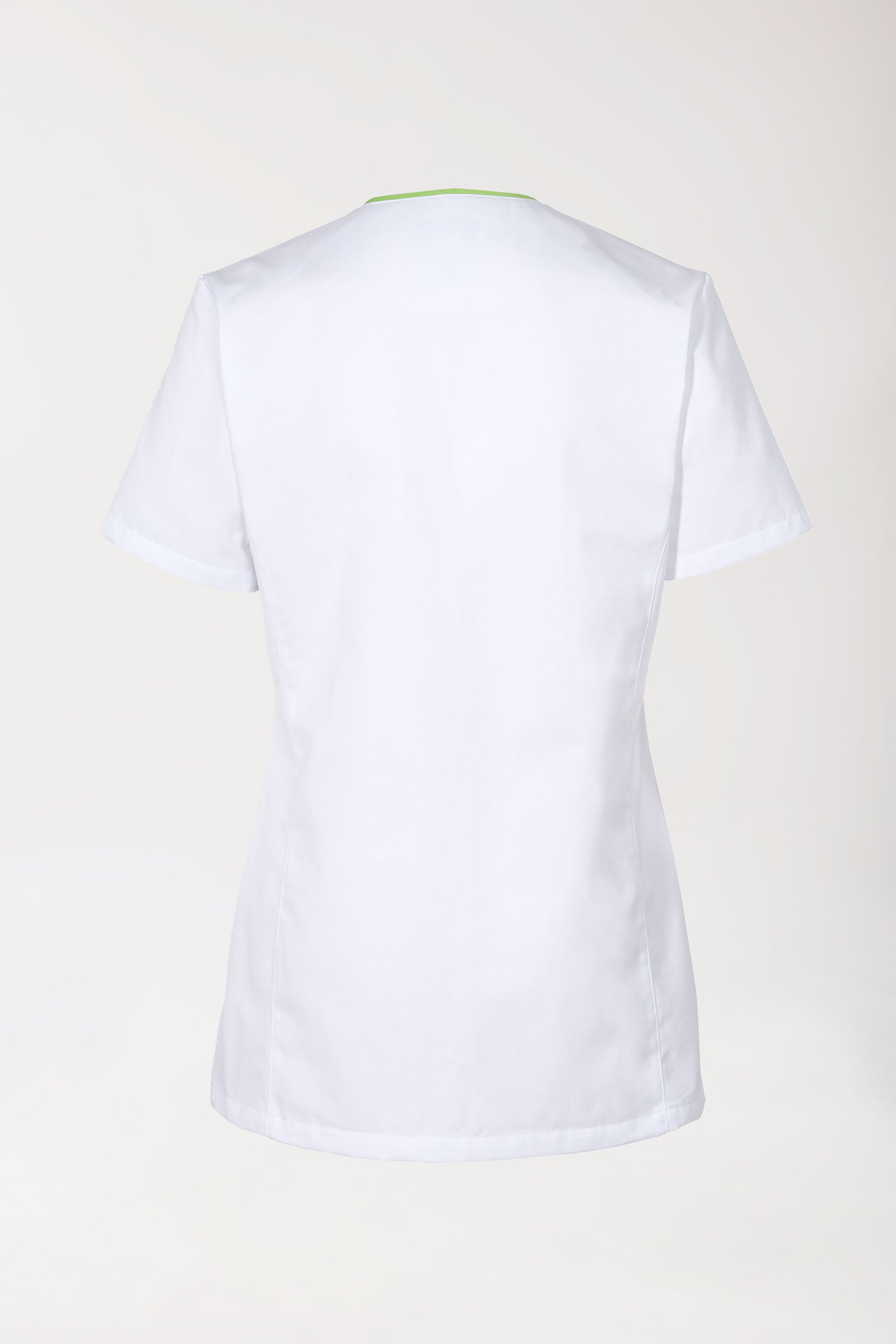 Beauty Kasack Damen - durchgeknöpft weiß/apfelgrün