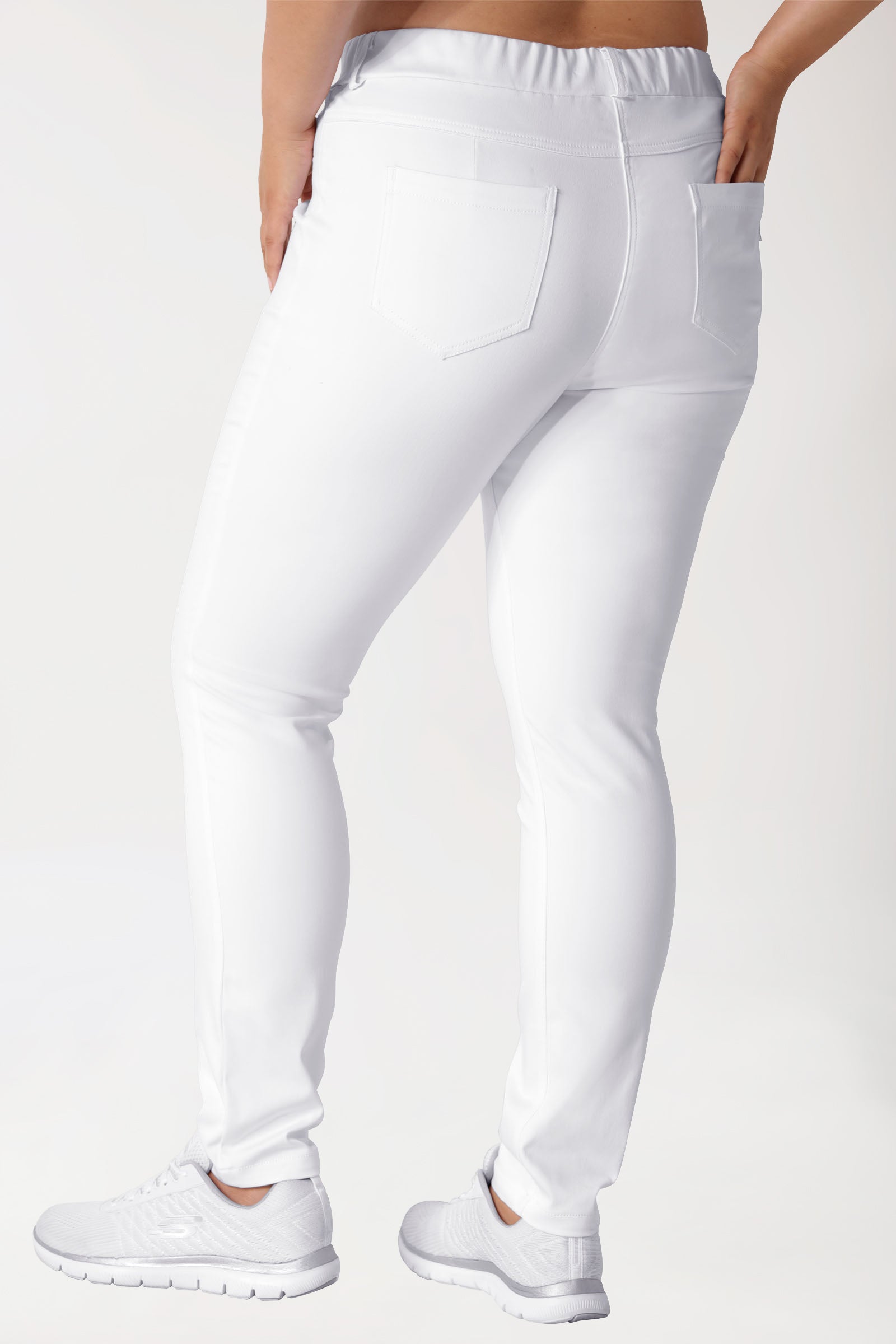 Curved Leggings COMFY FLEX - elastischer Rundumgummibund weiß