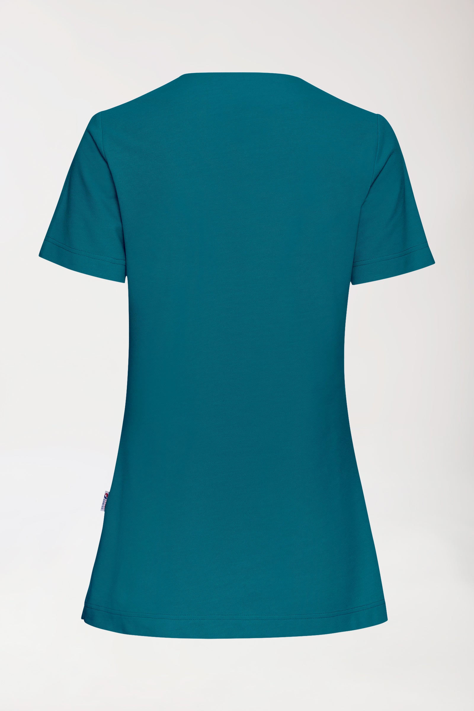 Piqué Longshirt Damen - V-Ausschnitt petrol