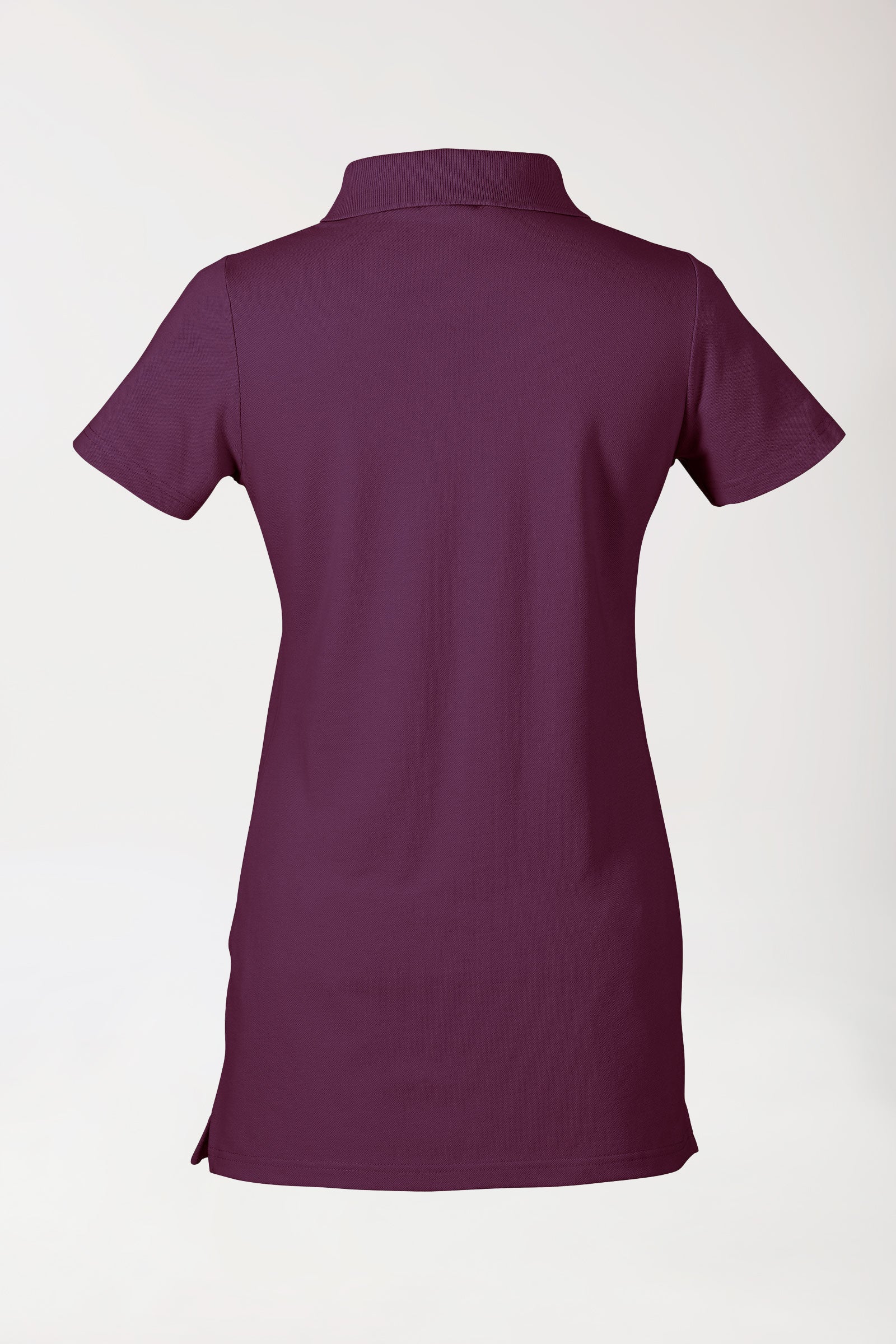 Stretch Longshirt Damen - Polokragen pflaume