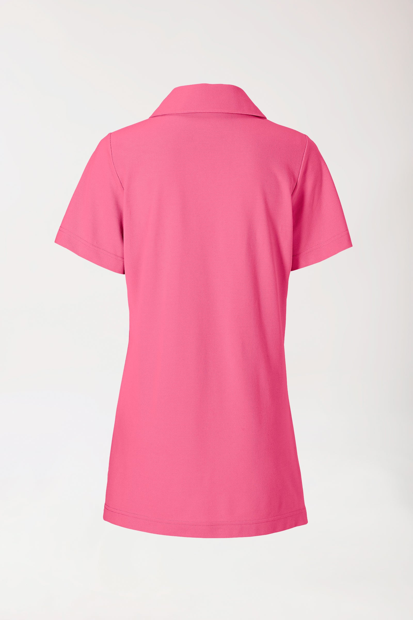 Piqué Longshirt Damen - mit Kragen rosenholz, Rückansicht 