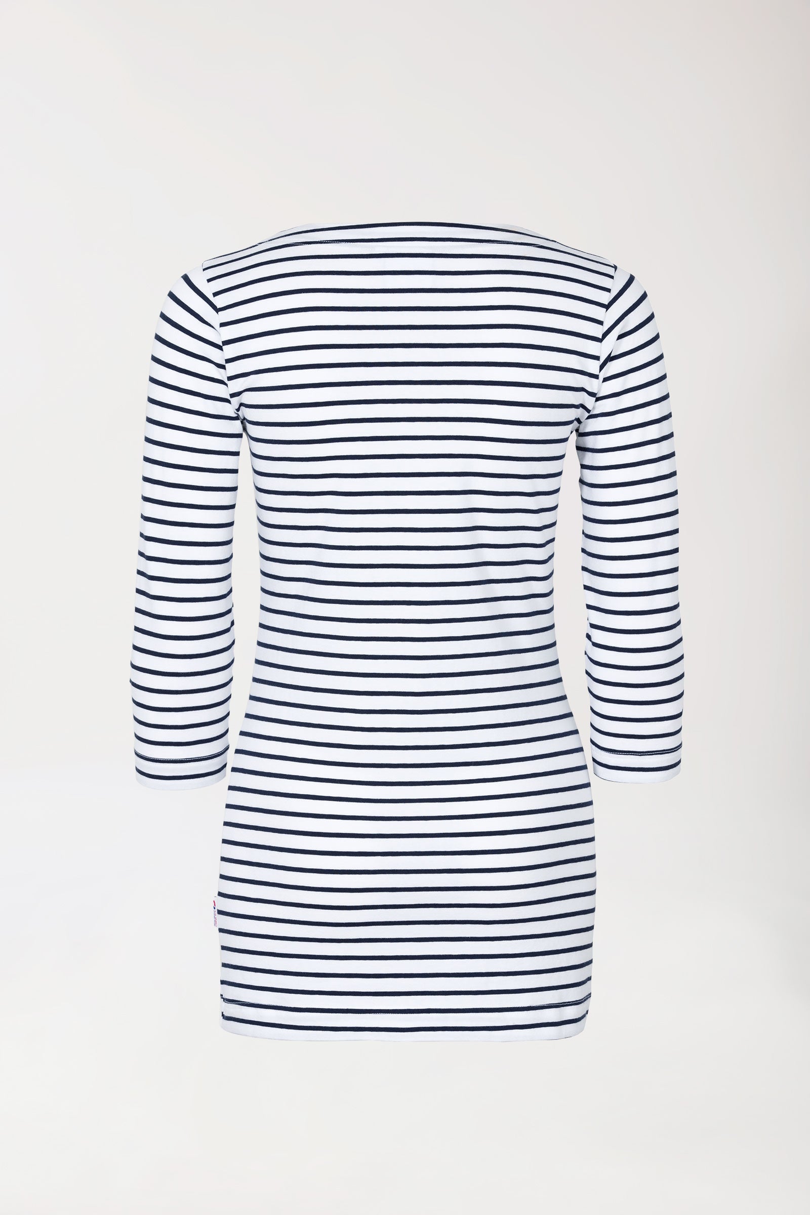 Longshirt Damen - 3/4 Arm weiß/navy, Rückansicht 