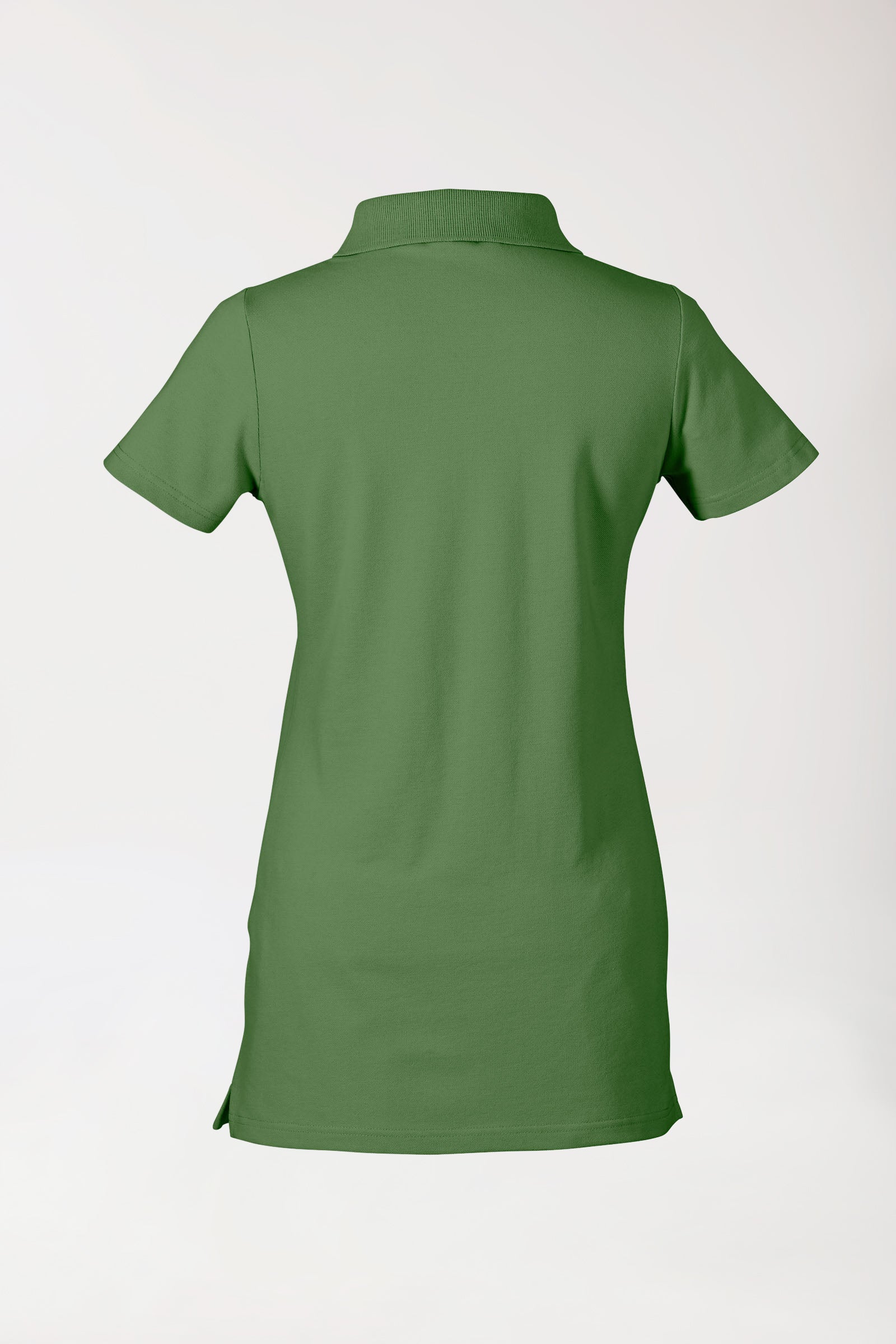 Stretch Longshirt Damen - Polokragen wiesengrün