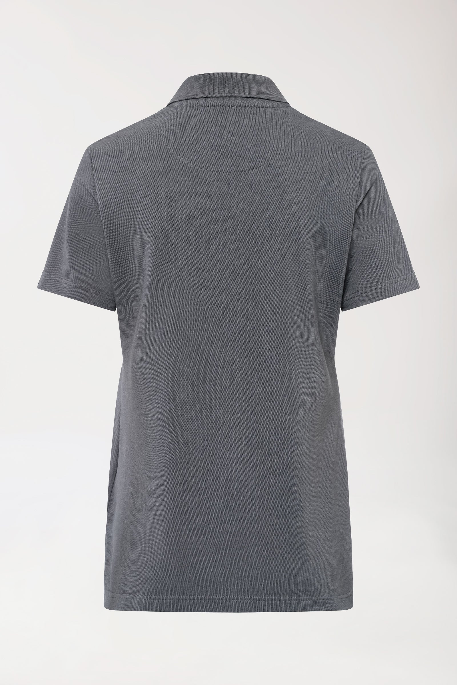 CORE Shirt Damen - Polokragen steingrau, Rückansicht 