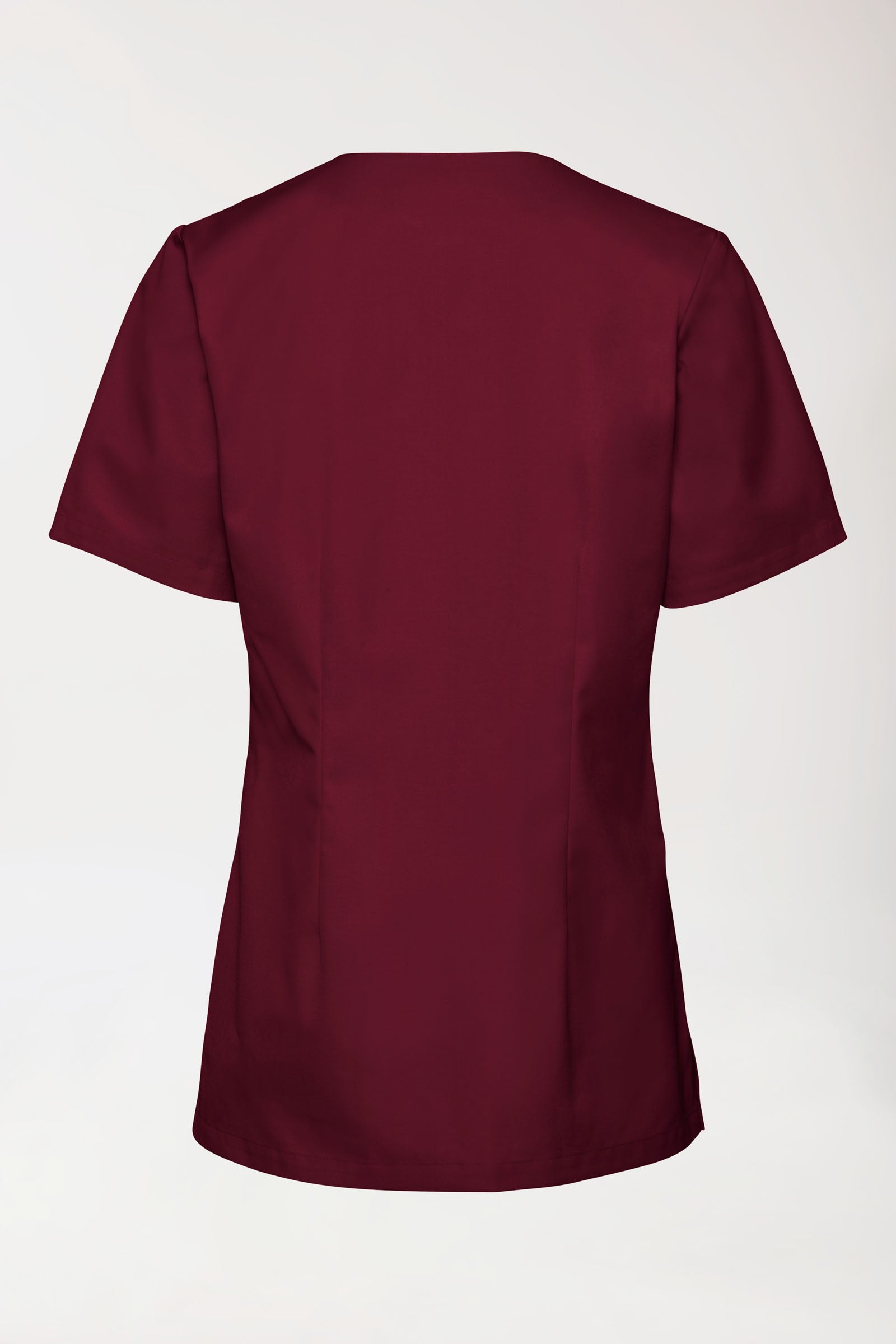 Damen Schlupfkasack Stretch - V-Ausschnitt bordeaux, Rückansicht 