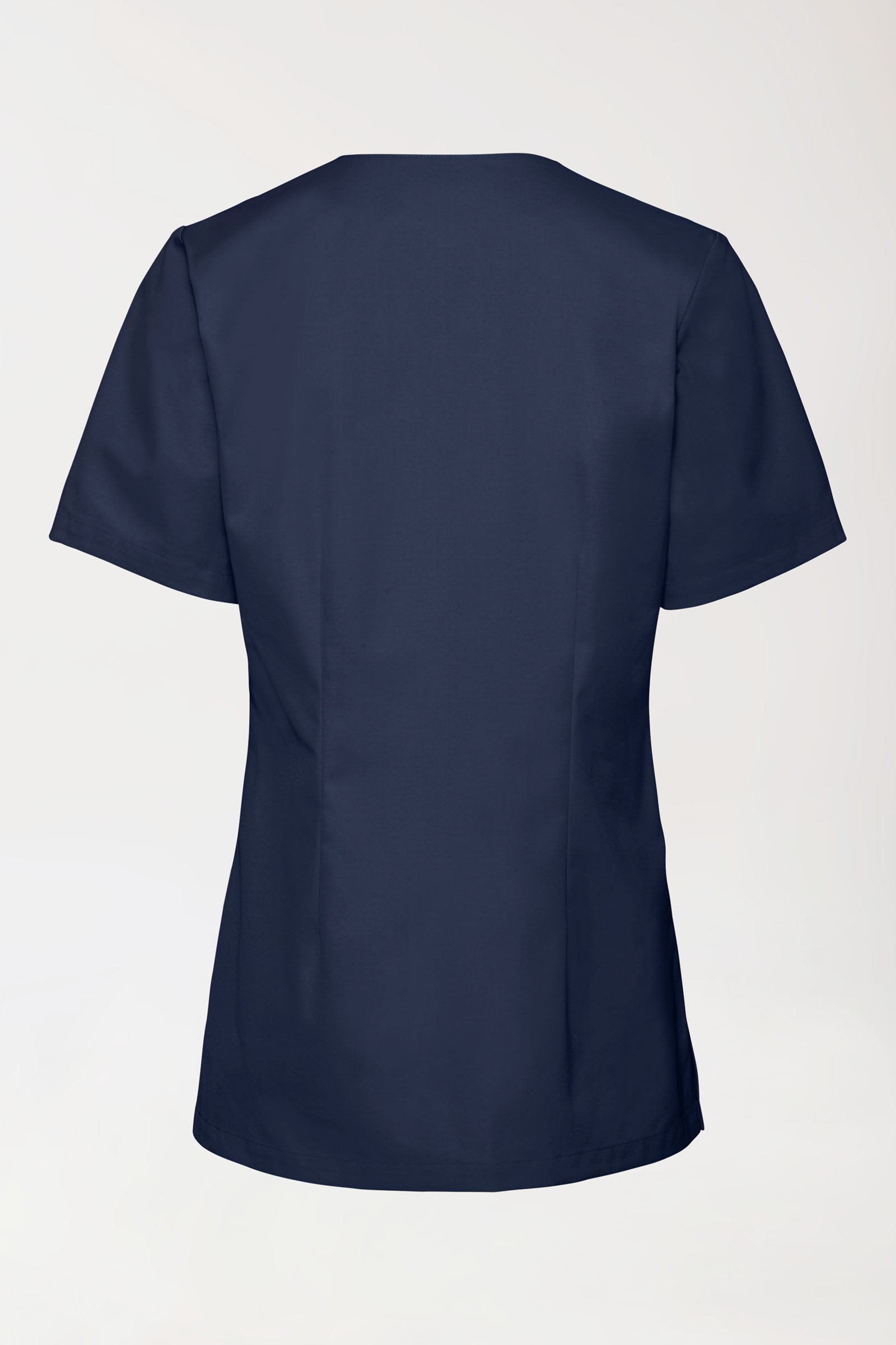 Stretch Damen Schlupfkasack - V-Ausschnitt navy, Rückansicht 