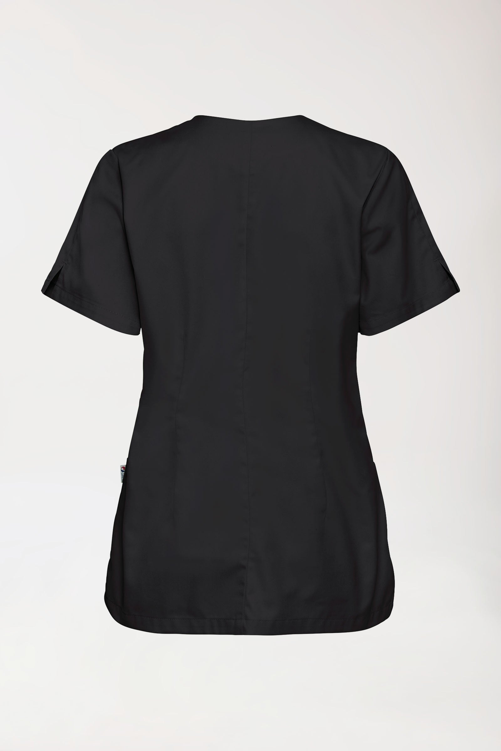 CORE Schlupfkasack Damen curved fit - mit Druckknöpfen schwarz