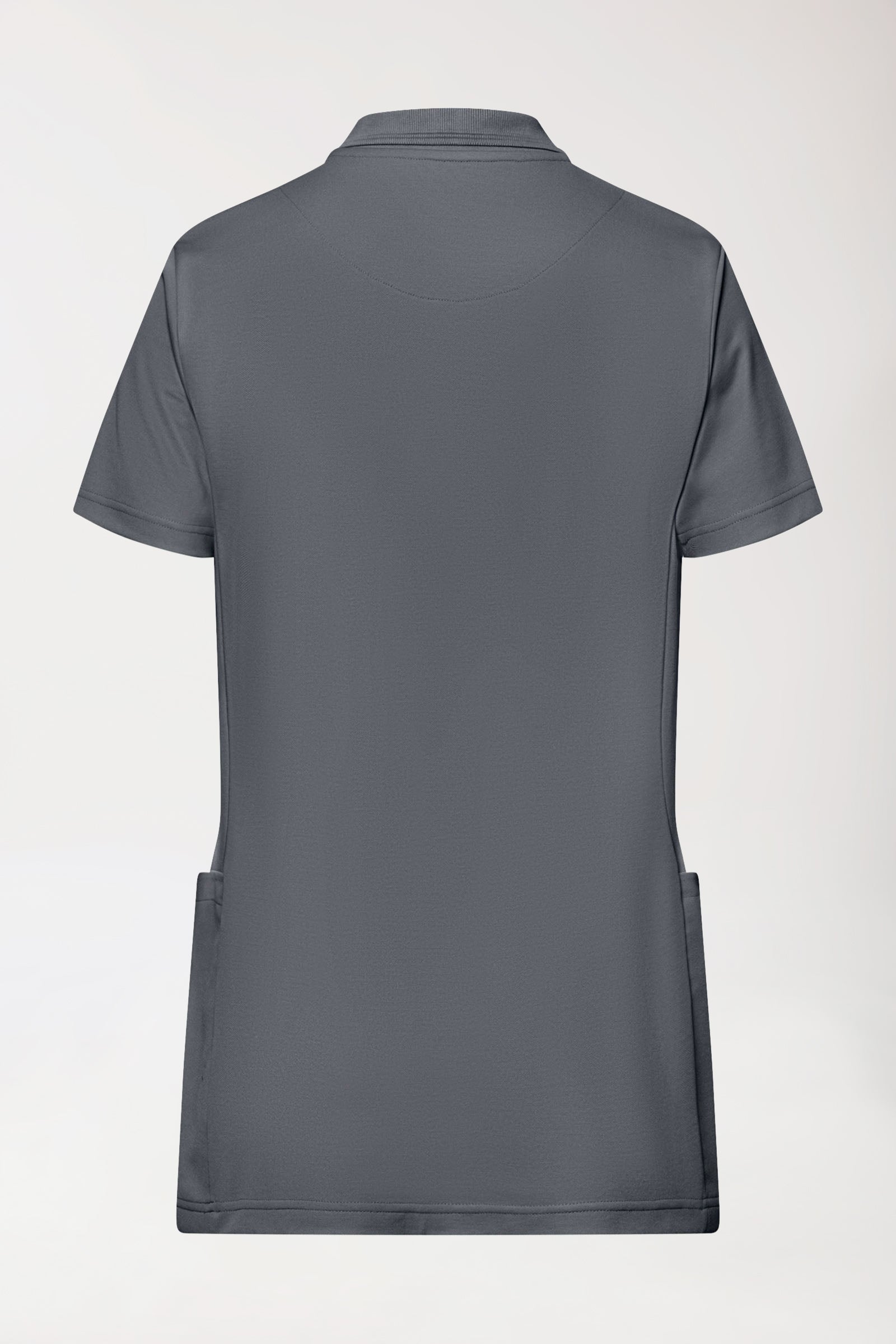 COMFY FLEX Stretch Schlupfkasack Damen - Polokragen steingrau, Rückansicht 