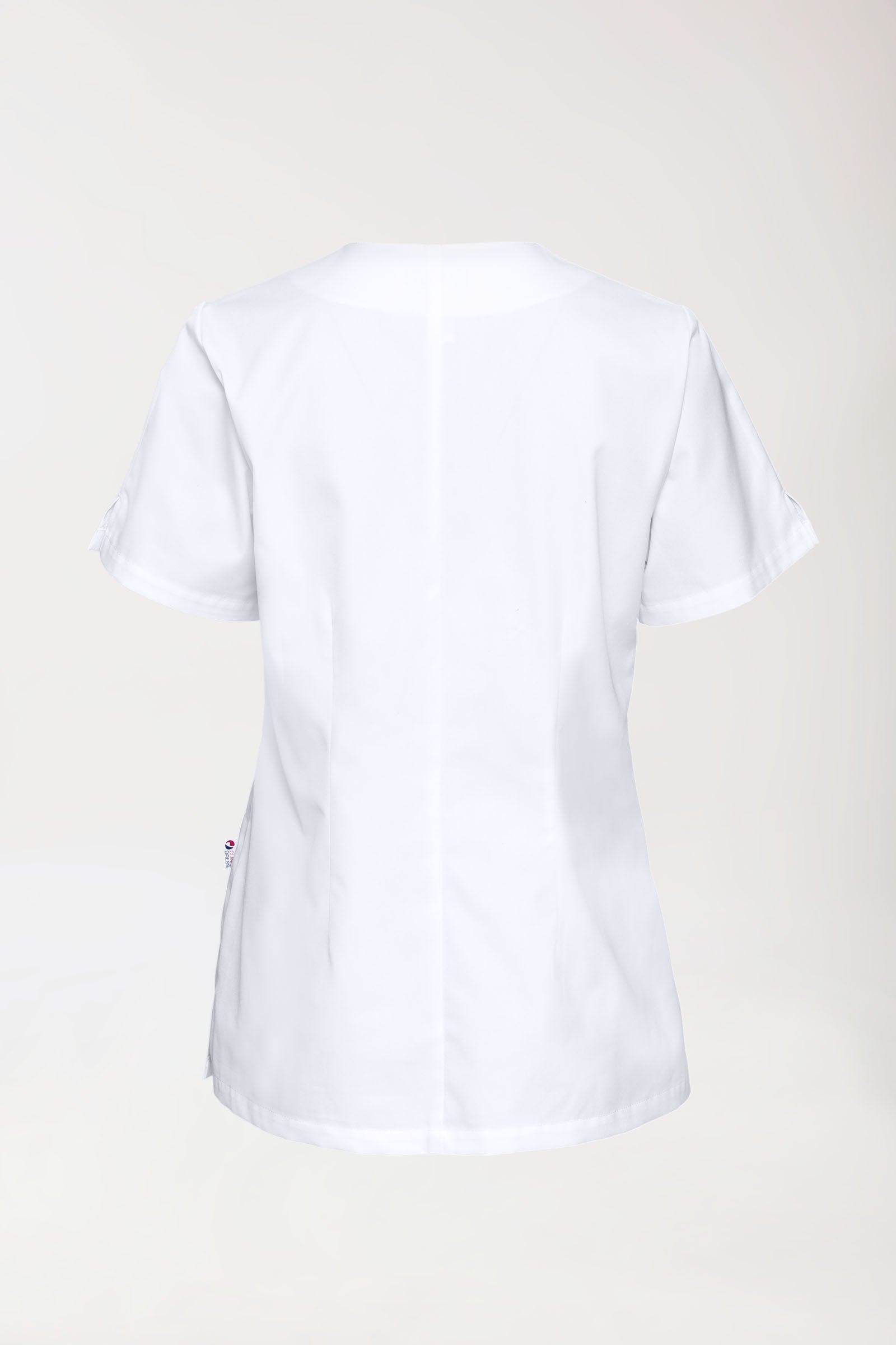 CORE Schlupfkasack Damen curved fit - mit Druckknöpfen weiß