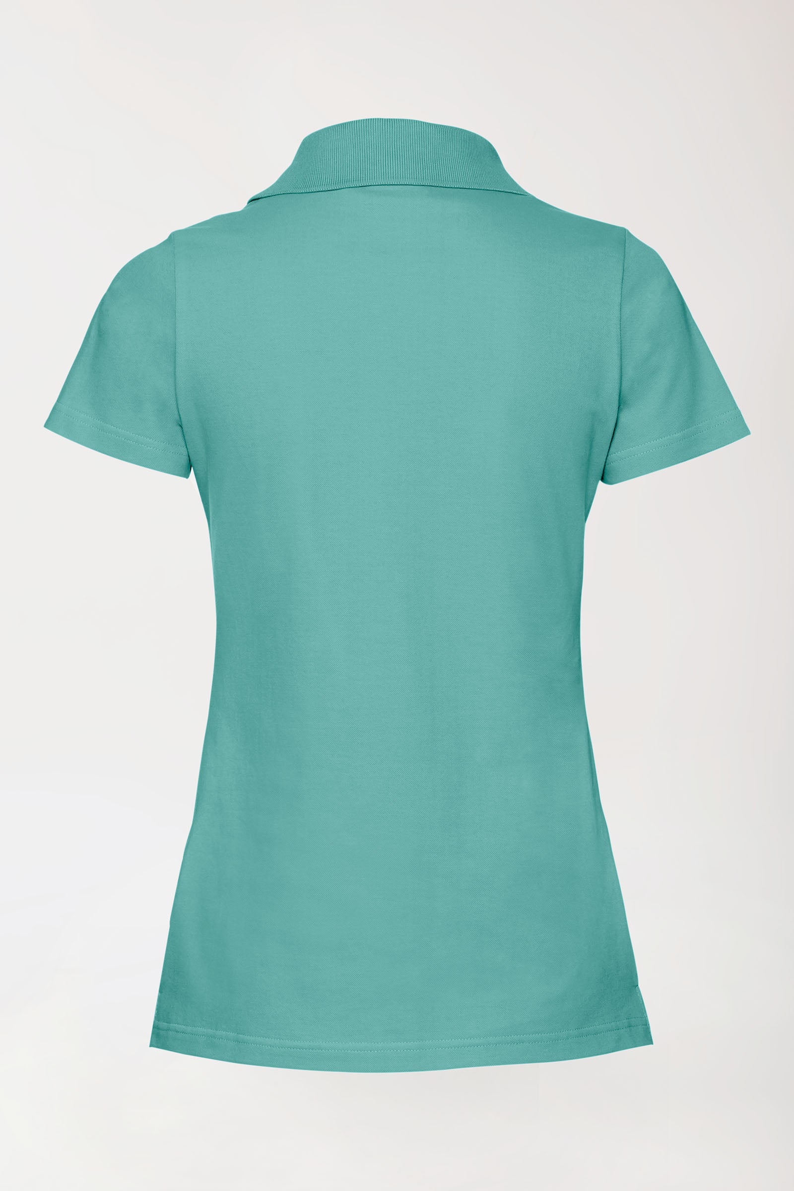 Stretch Shirt Damen - Polokragen aqua green, Rückansicht 