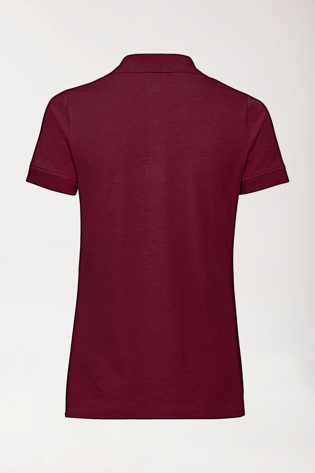 Stretch Shirt Damen - Polokragen - Knopfleiste bordeaux, Rückansicht 