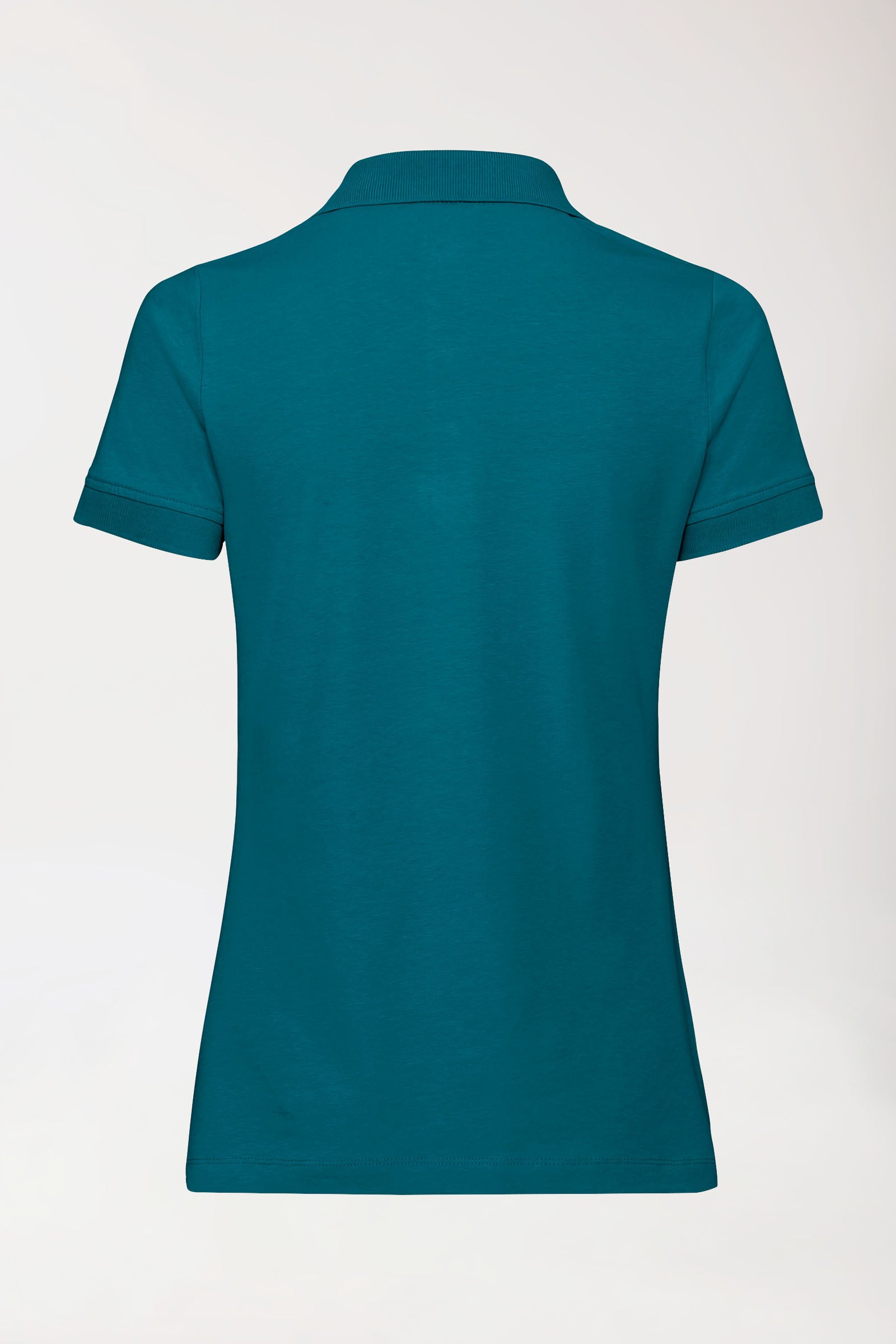 Stretch Shirt Damen - Polokragen - Knopfleiste petrol