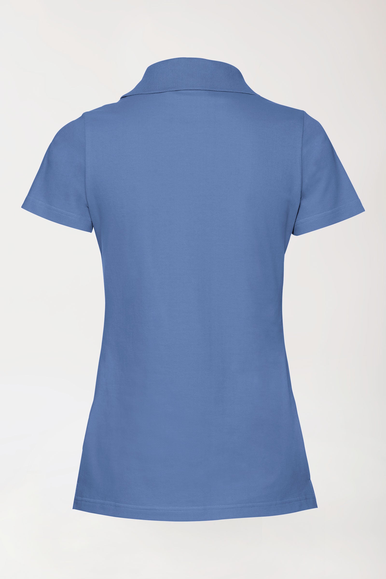 Stretch Shirt Damen - Polokragen petrolblau, Rückansicht 