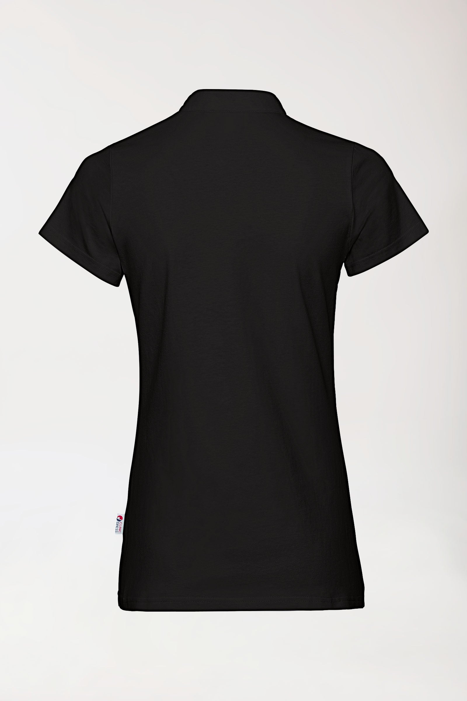 Stretch Shirt Damen - Stehkragen schwarz, Rückansicht 