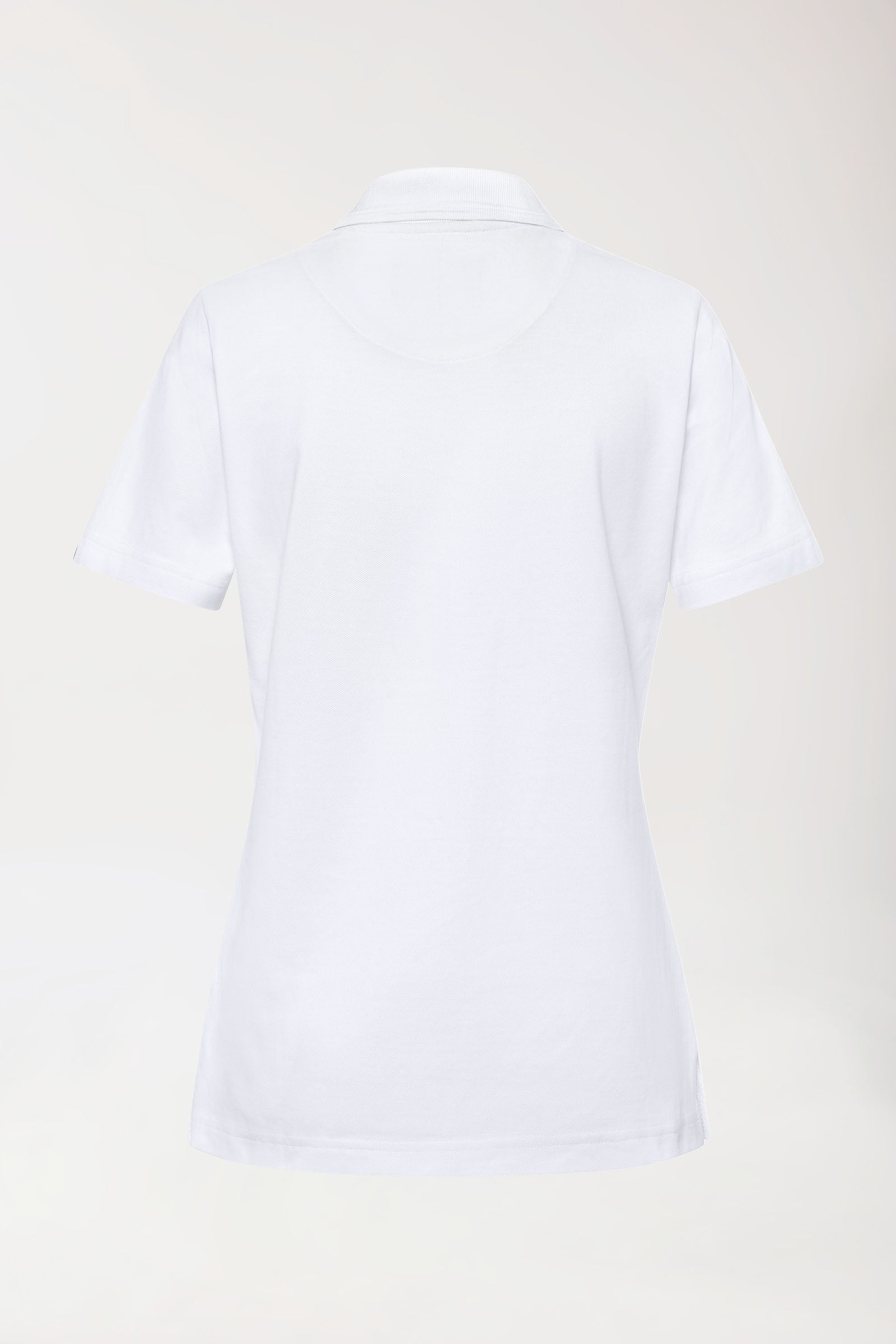 COMFY FLEX Stretch Shirt Damen - Polokragen weiß, Rückansicht 