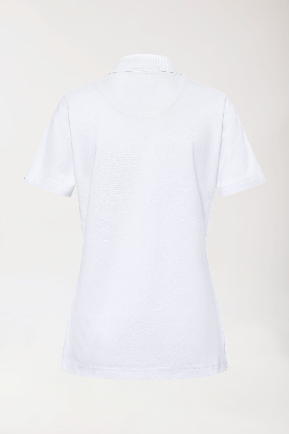 COMFY FLEX Stretch Shirt Damen - Polokragen weiß, Rückansicht 
