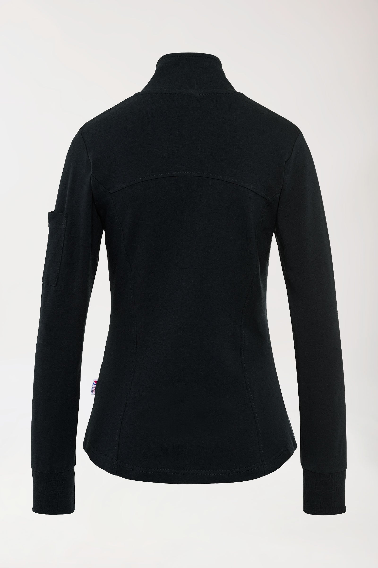 Sweatjacke Damen - Stehkragen schwarz, Rückansicht 