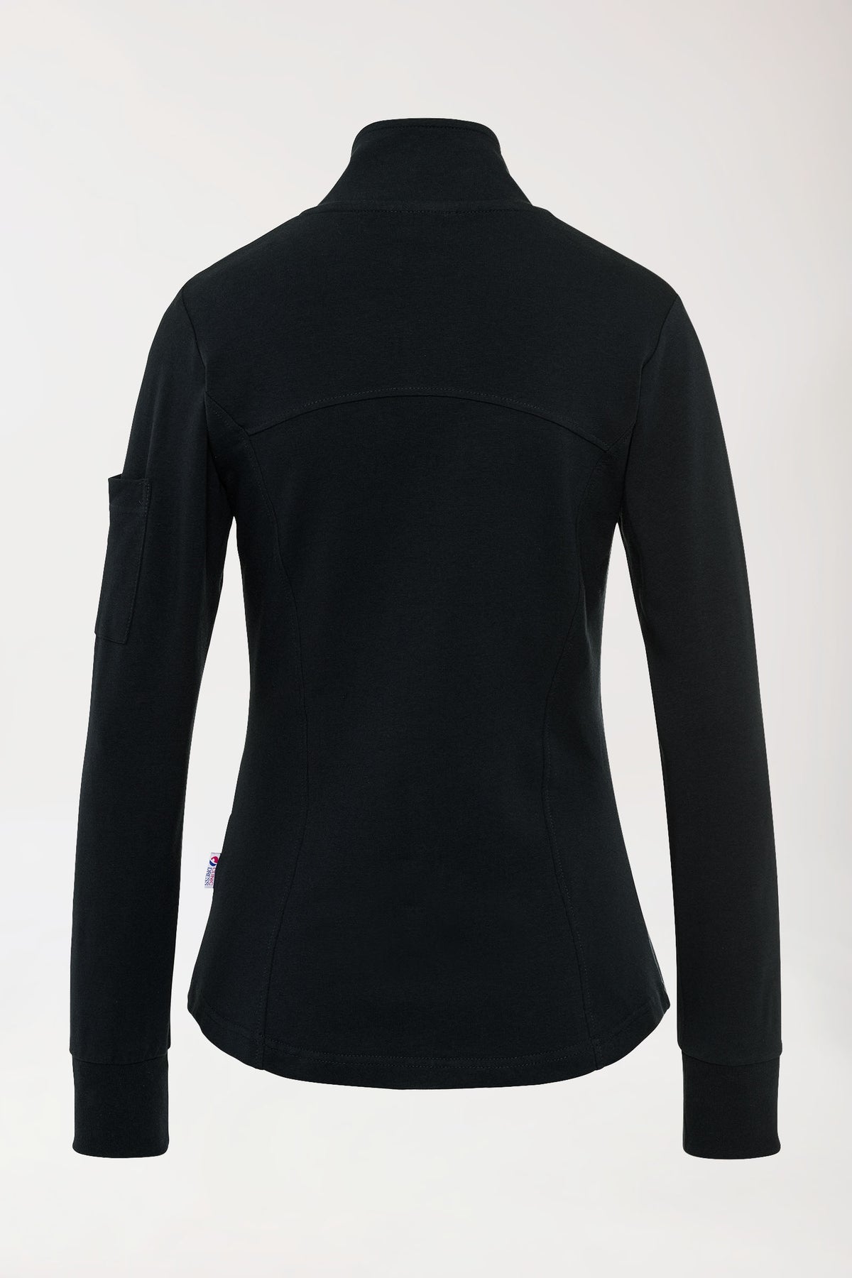 Sweatjacke Damen - Stehkragen schwarz, Rückansicht 