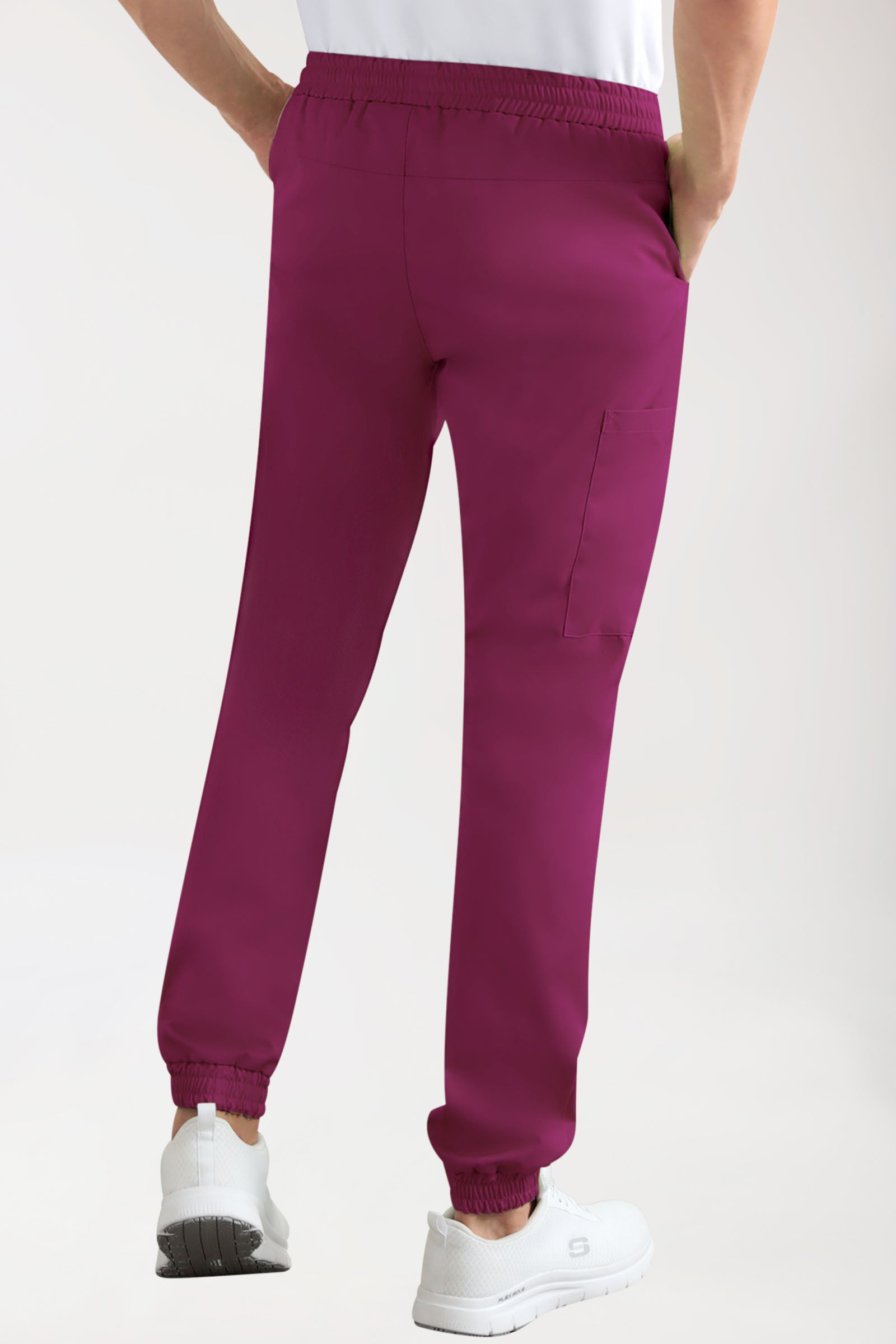CORE Cargohose Herren - Jogpants Style berry, Rückansicht 