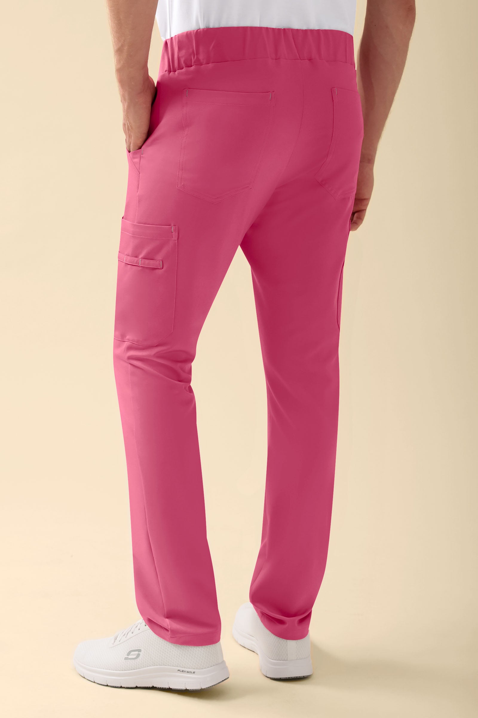 KAERE Hose Herren - gerader Saum mit Beintaschen rosenholz, Rückansicht 