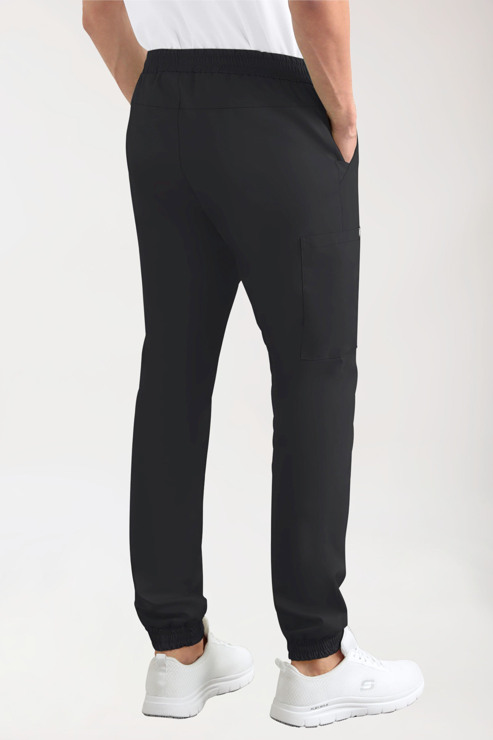 CORE Cargohose Herren - Jogpants Style schwarz, Rückansicht 