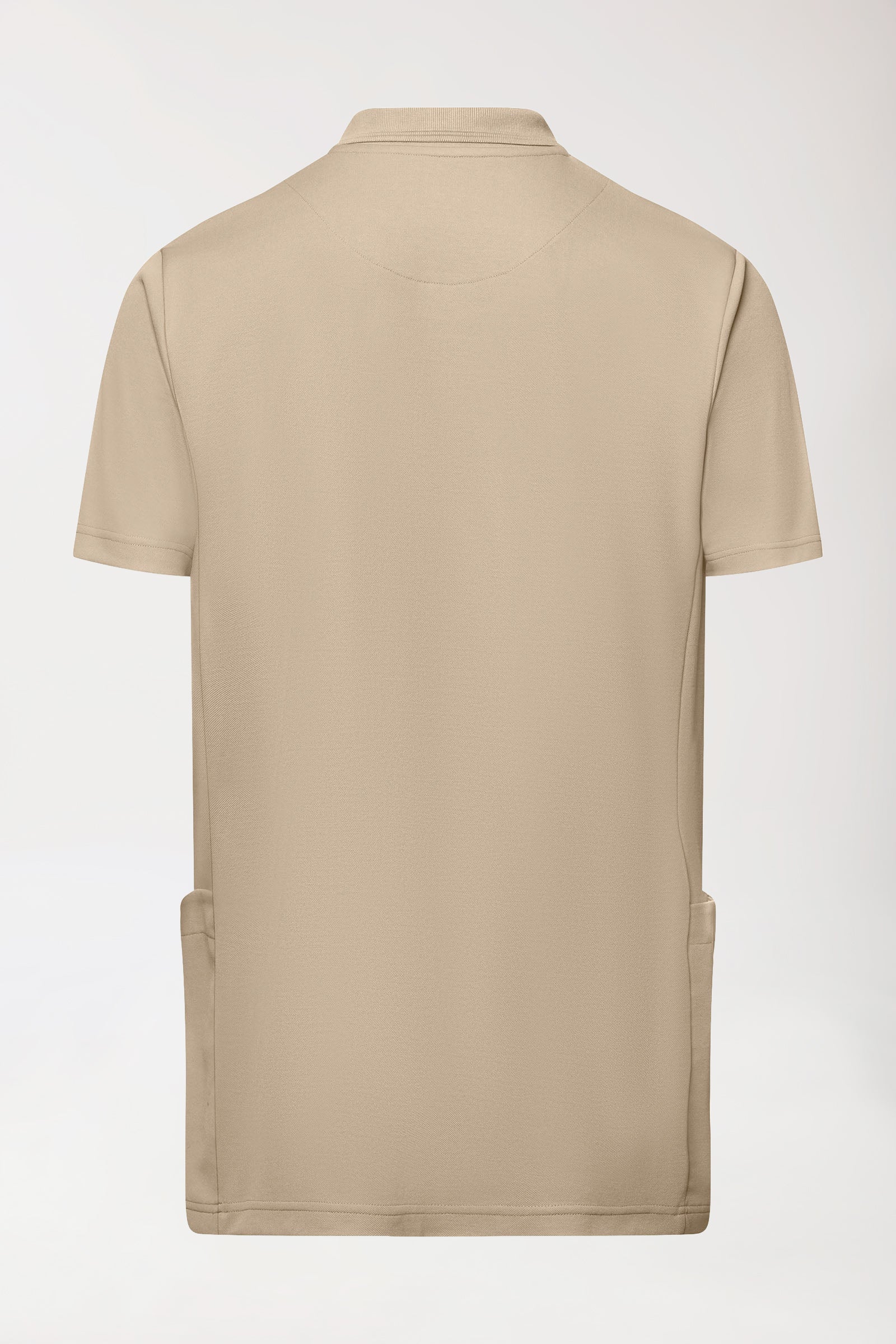 COMFY FLEX Stretch Schlupfkasack Herren - Polokragen sand, Rückansicht 