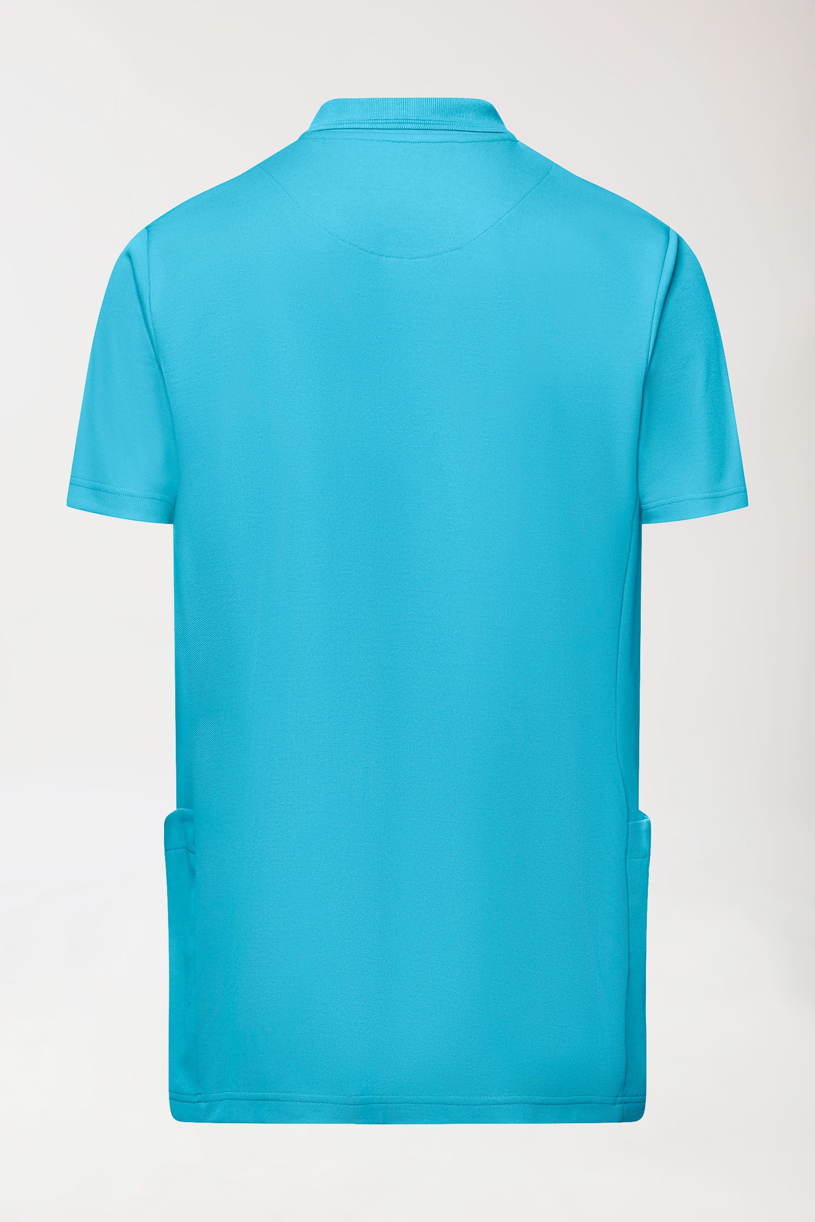 COMFY FLEX Stretch Schlupfkasack Herren - Polokragen türkis, Rückansicht 