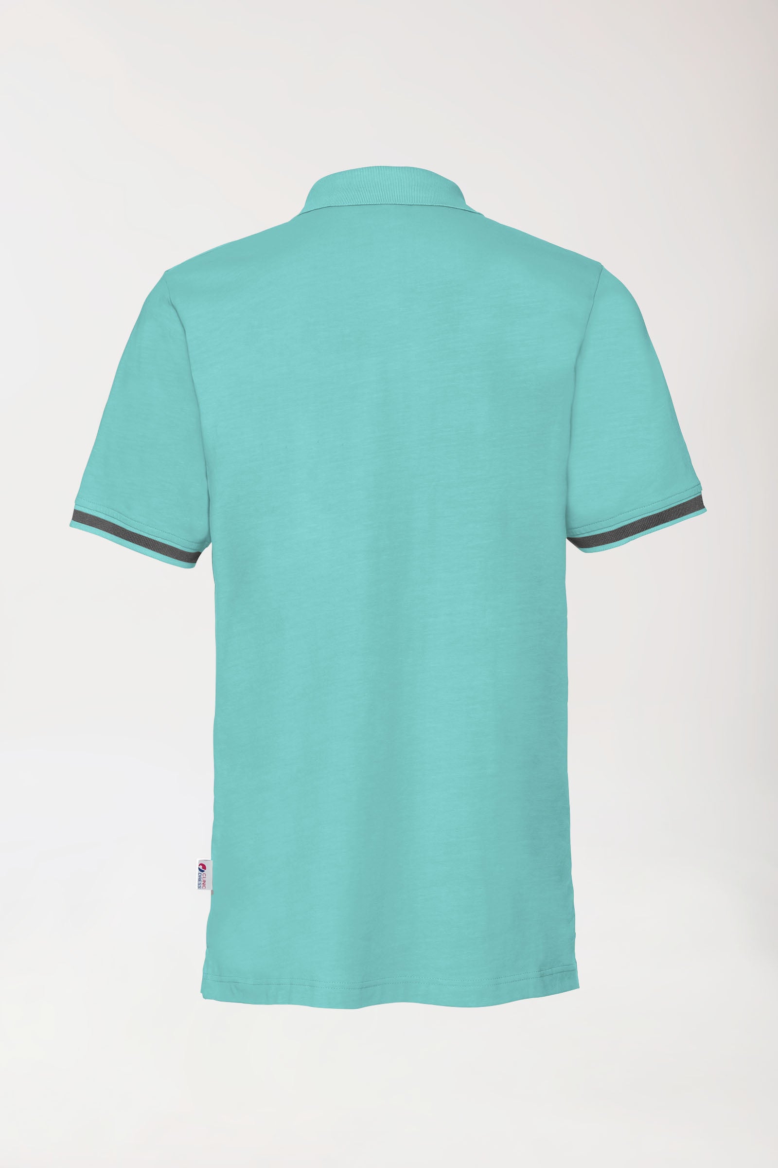 Stretch Shirt Herren - Polokragen aqua green/dunkelgrau melange