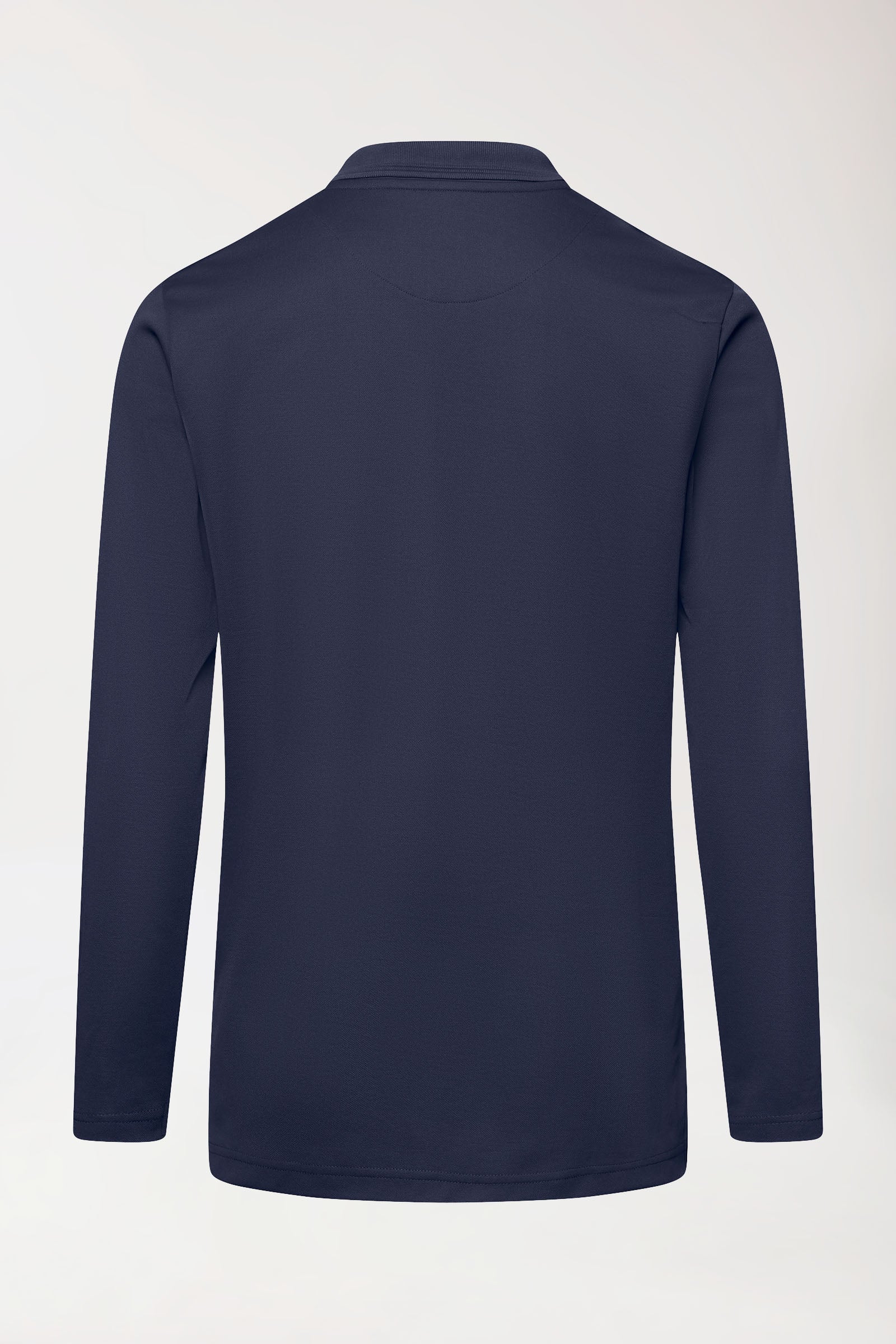COMFY FLEX Stretch Longsleeve Herren - Polokragen navy, Rückansicht 