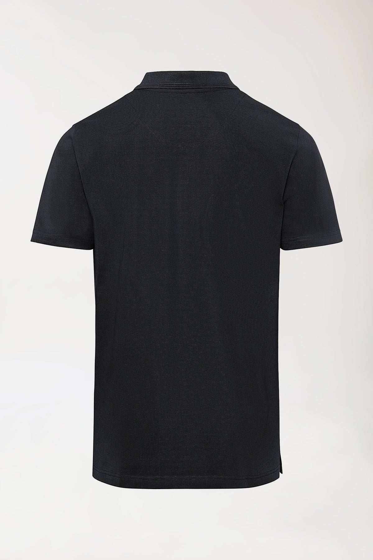 COMFY FLEX Stretch Shirt Herren - Polokragen schwarz, Rückansicht 