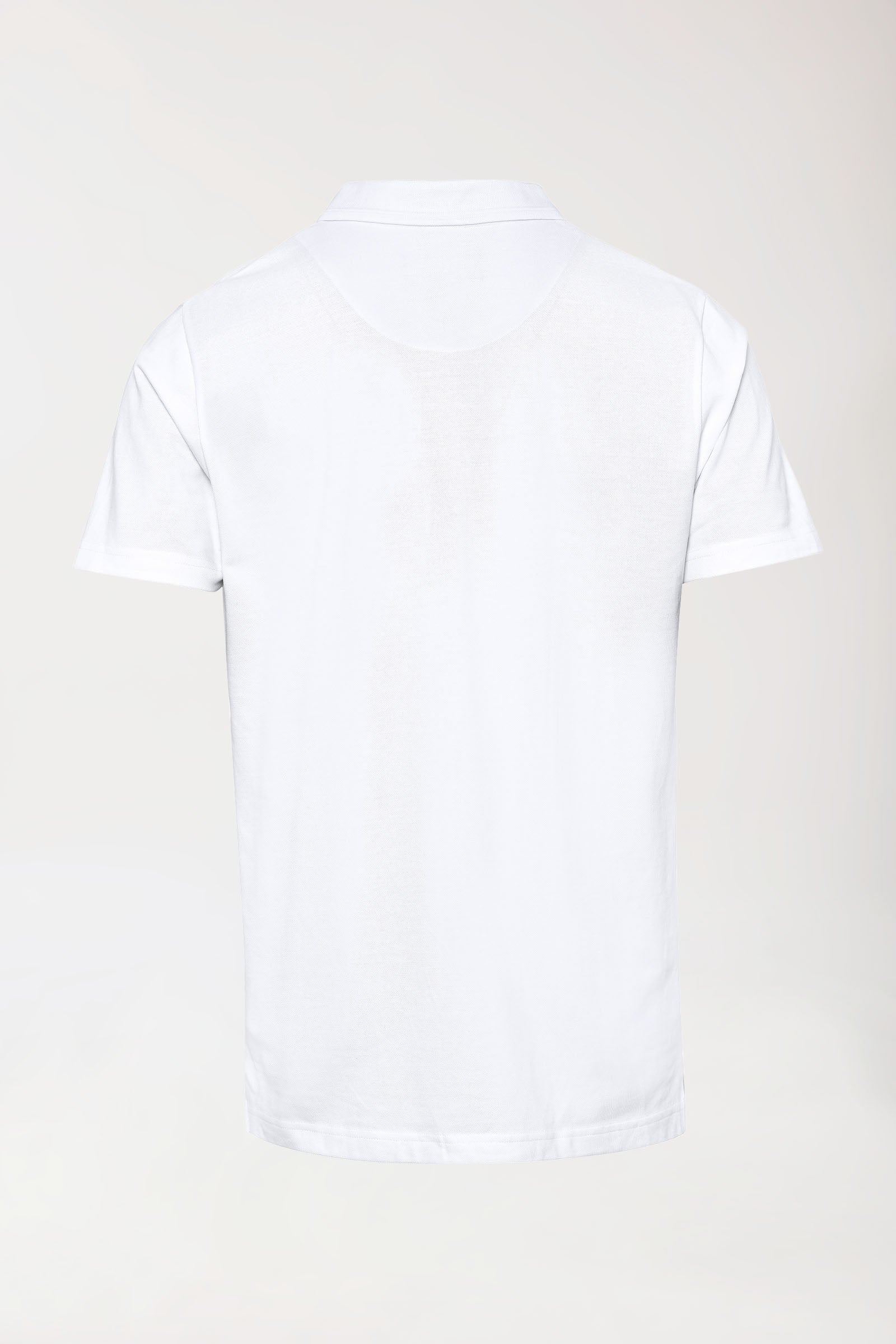 COMFY FLEX Stretch Shirt Herren - Polokragen weiß, Rückansicht 