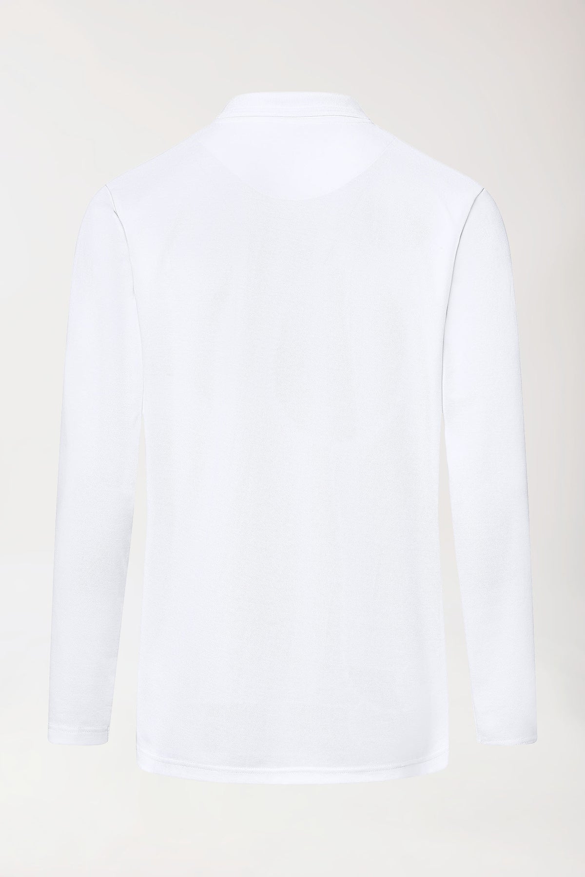 COMFY FLEX Stretch Longsleeve Herren - Polokragen weiß, Rückansicht 