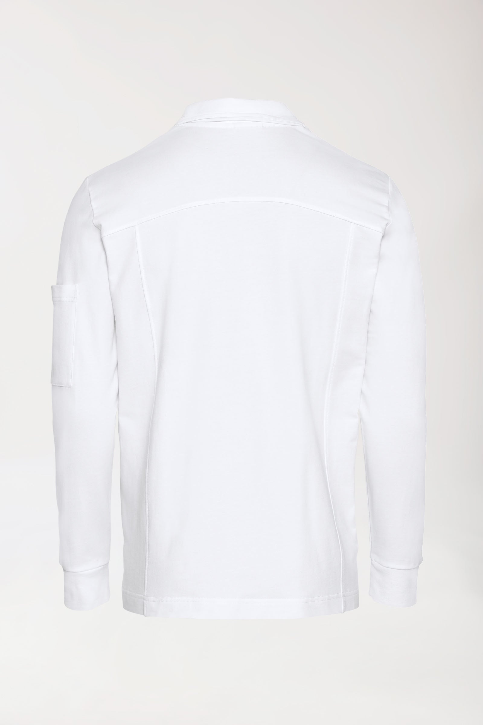 Sweatjacke Herren - Stehkragen weiß, Rückansicht 